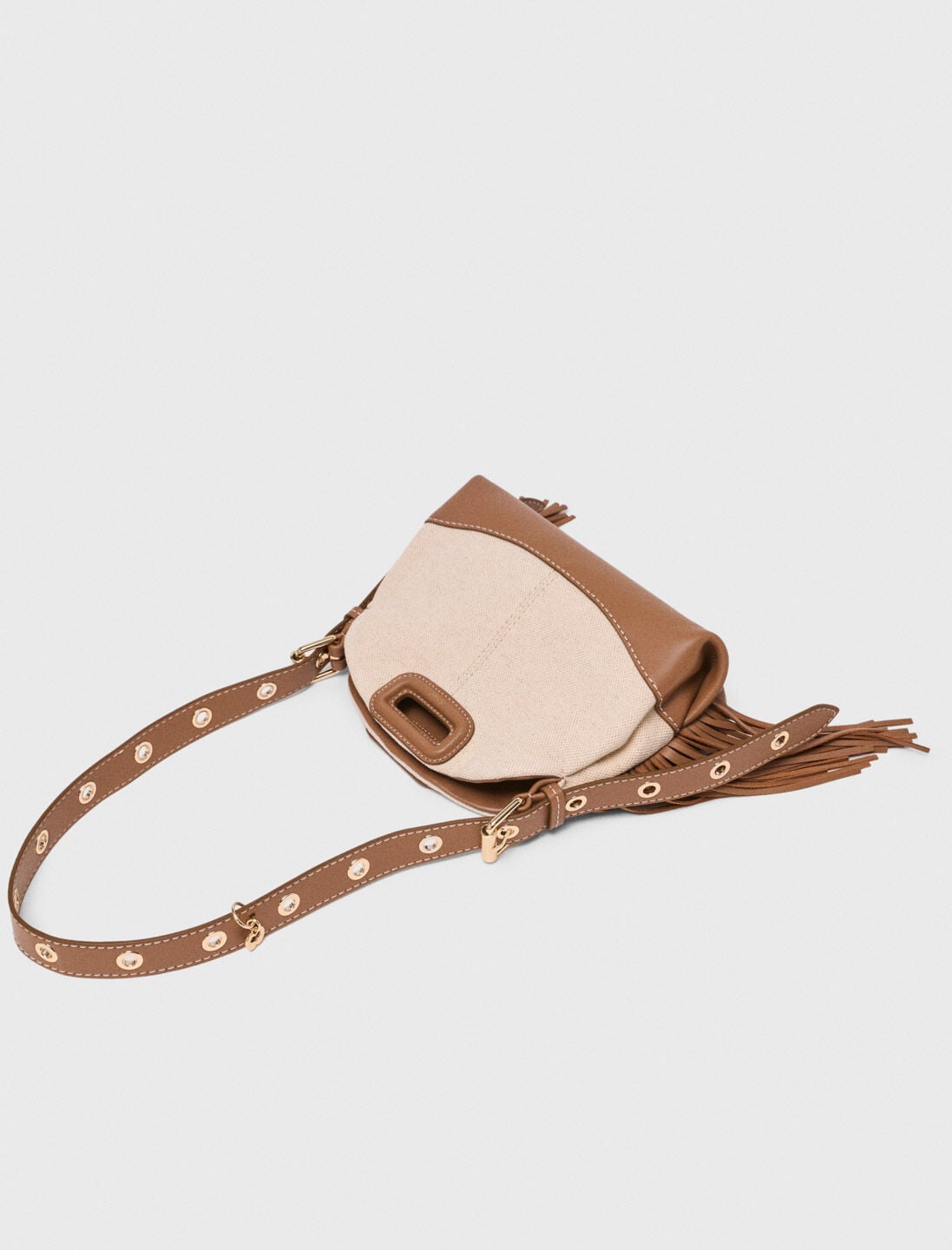 Maje Canvas and leather Miss M Mini bag
