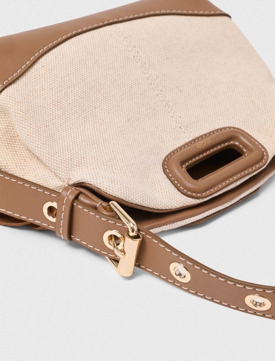 Maje Canvas and leather Miss M Mini bag
