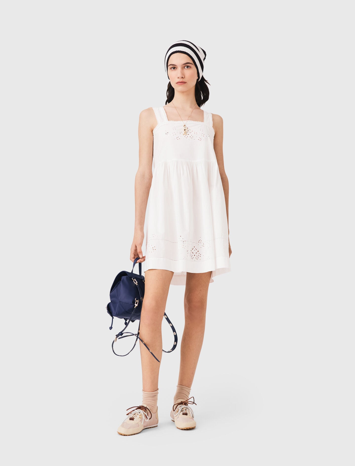 Maje Short dress with lace trim