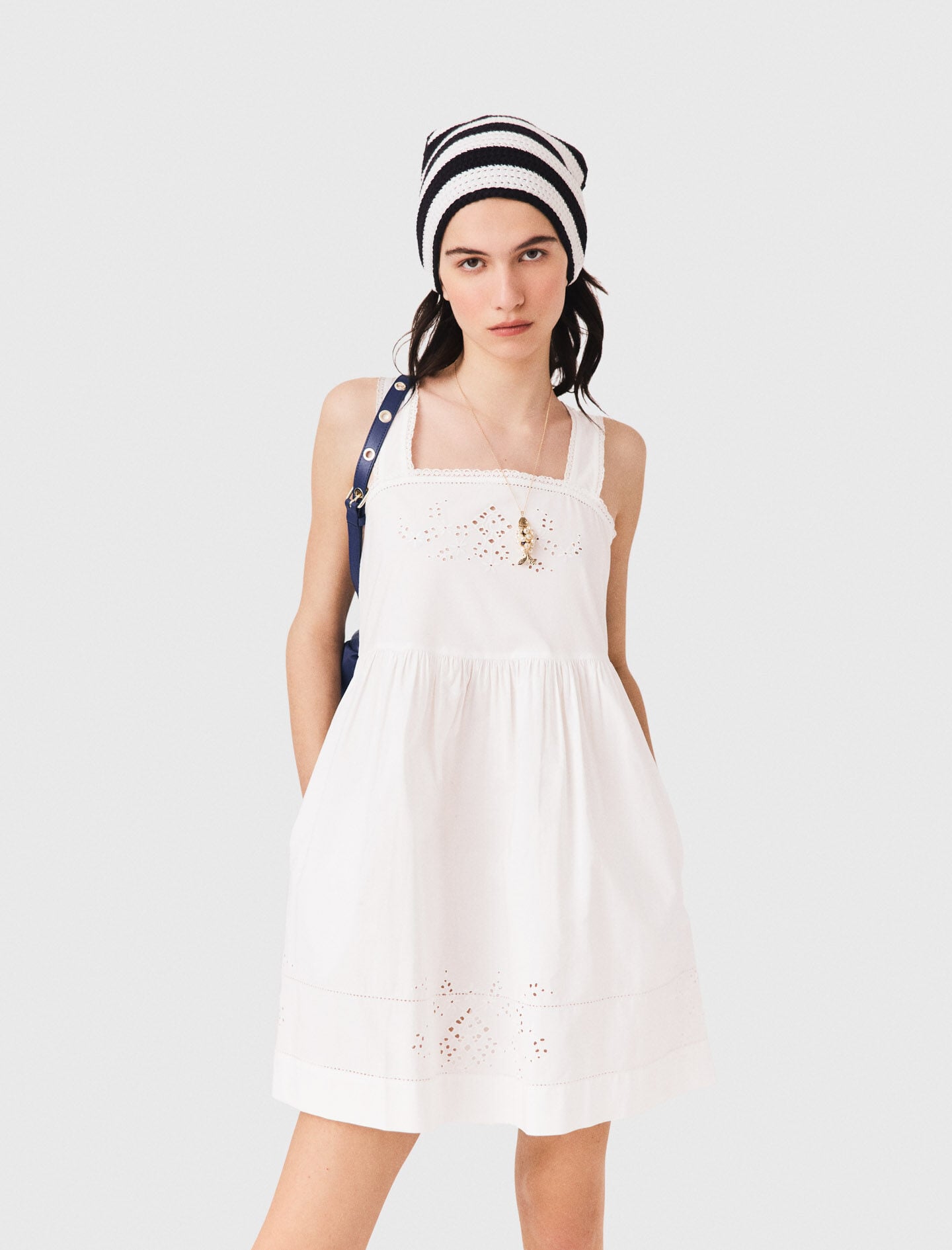 Maje Short dress with lace trim