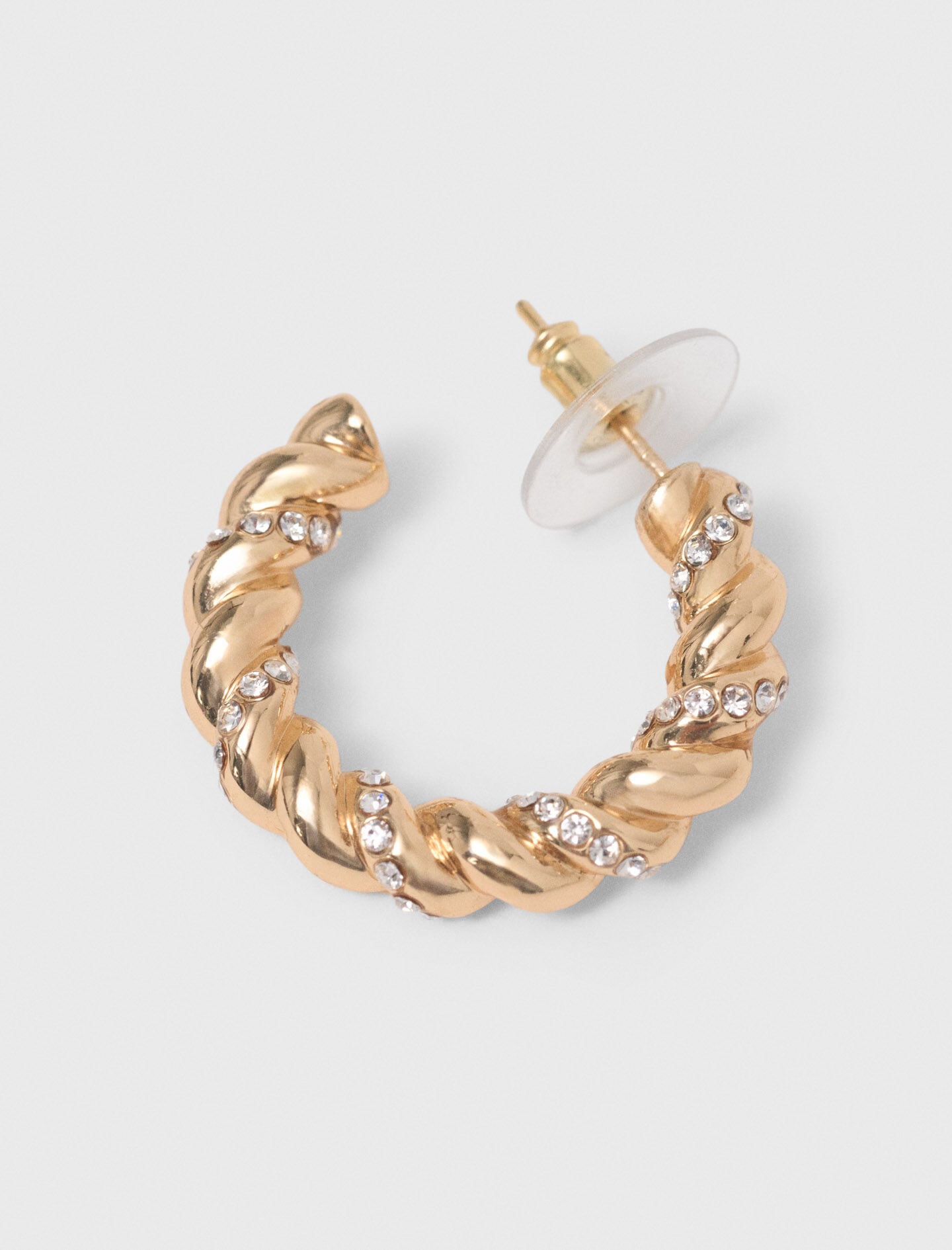 Maje Twisted rhinestone hoop earrings