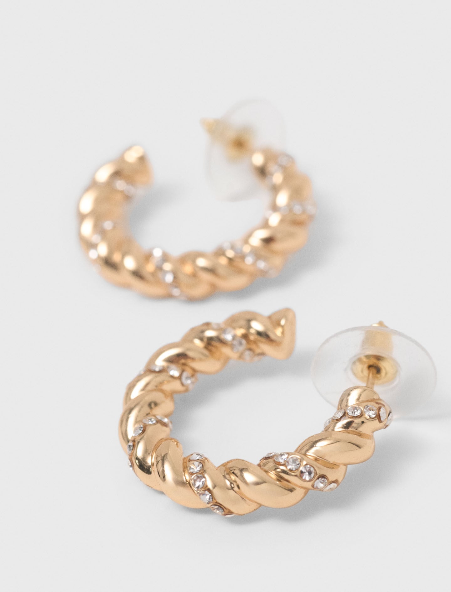 Maje Twisted rhinestone hoop earrings