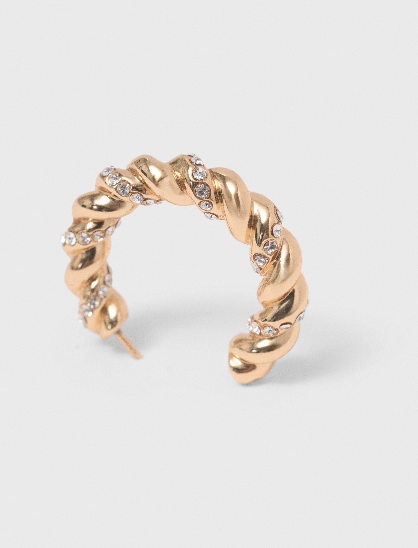 Maje Twisted rhinestone hoop earrings
