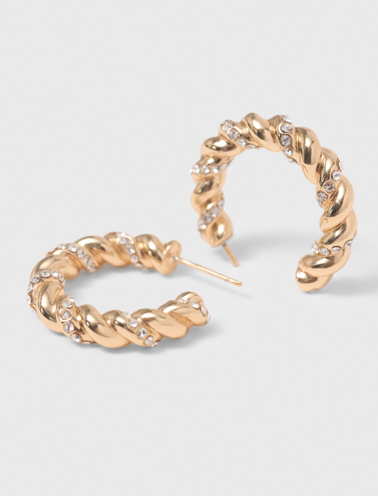 Maje Twisted rhinestone hoop earrings