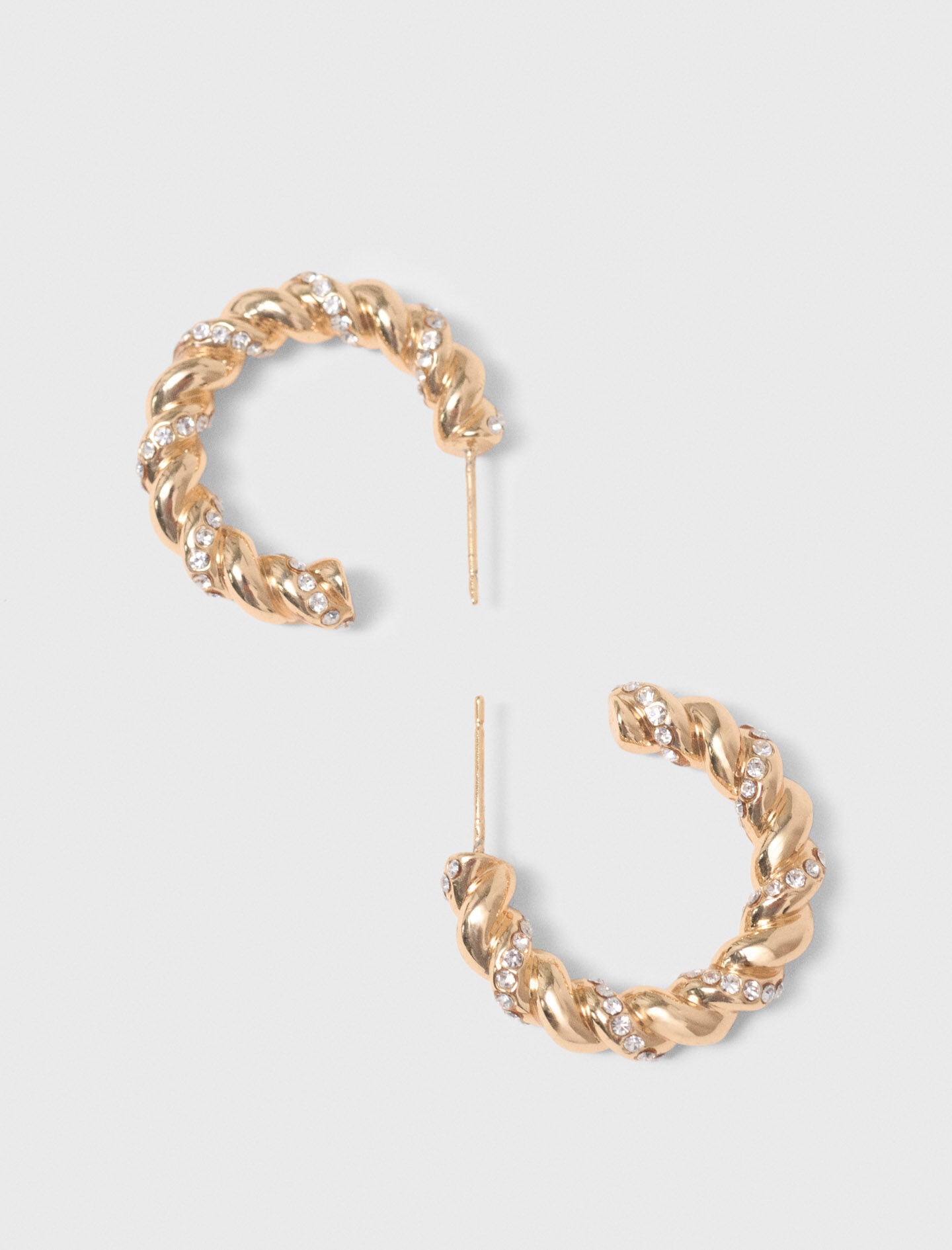 Maje Twisted rhinestone hoop earrings