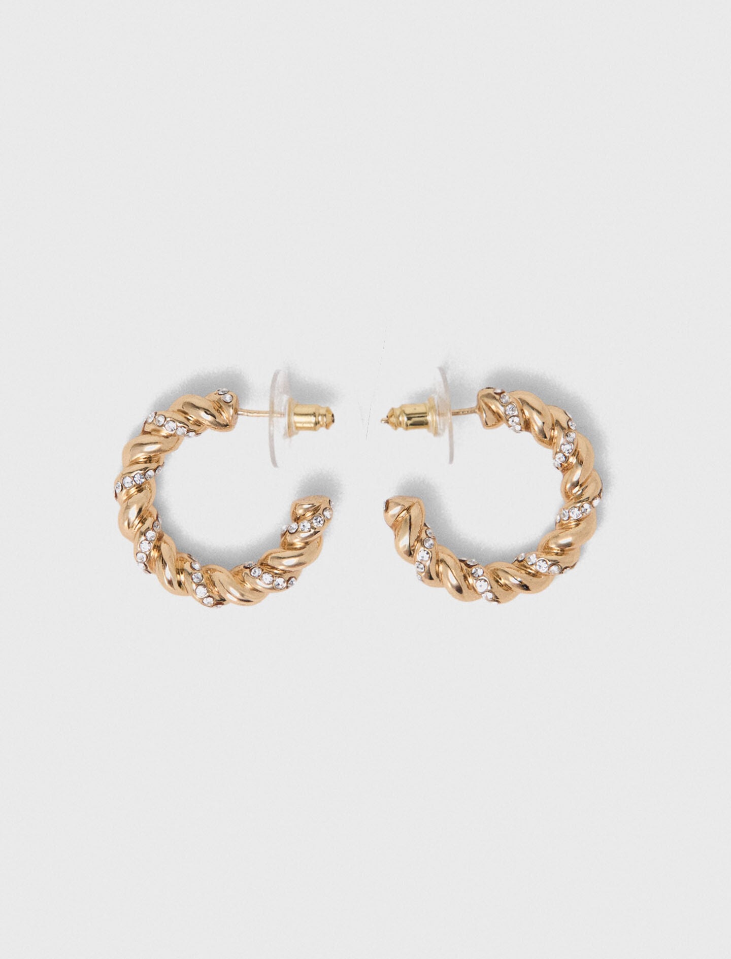 Maje Twisted rhinestone hoop earrings