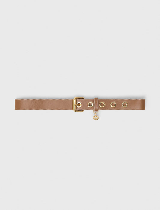 Maje Leather belt with eyelets