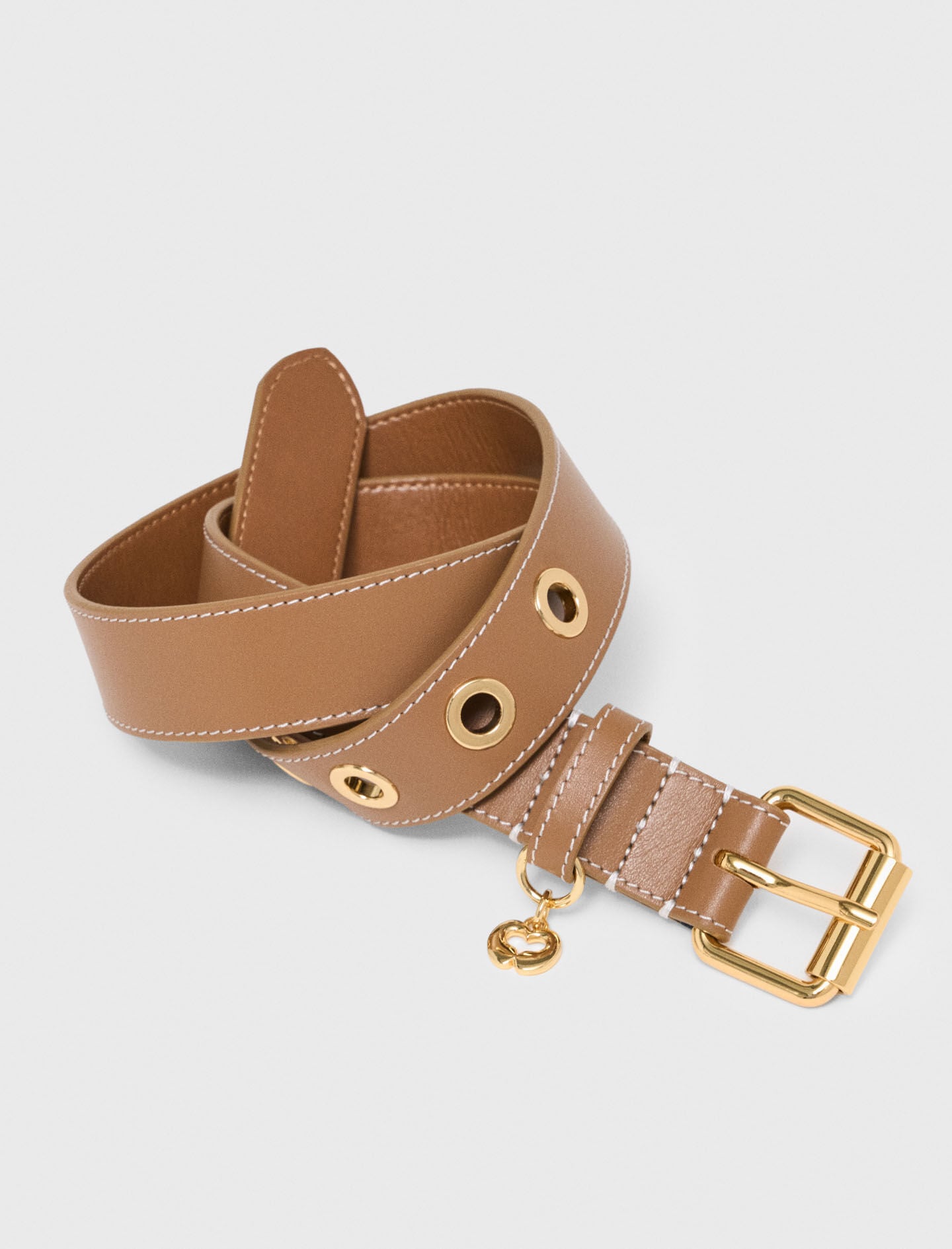 Maje Leather belt with eyelets