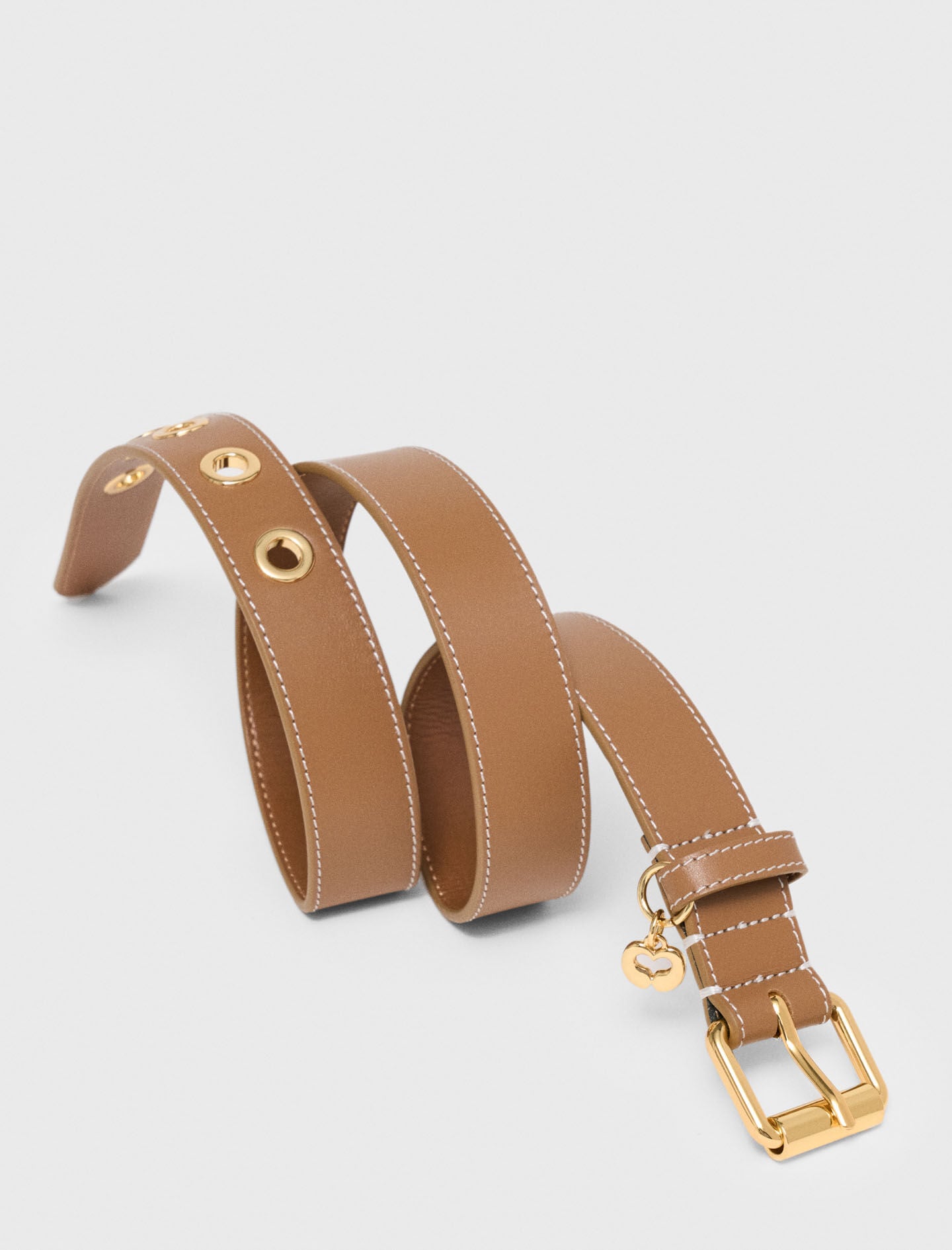 Maje Leather belt with eyelets
