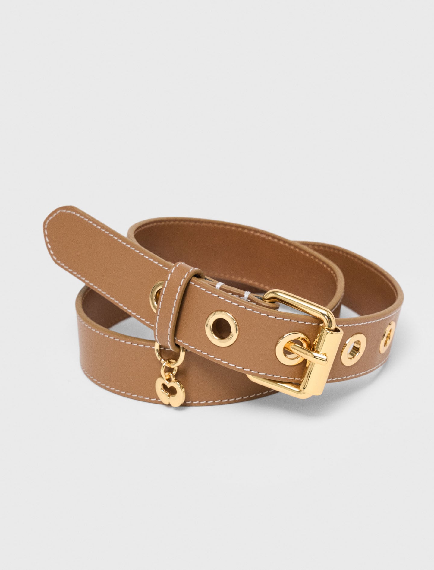 Maje Leather belt with eyelets