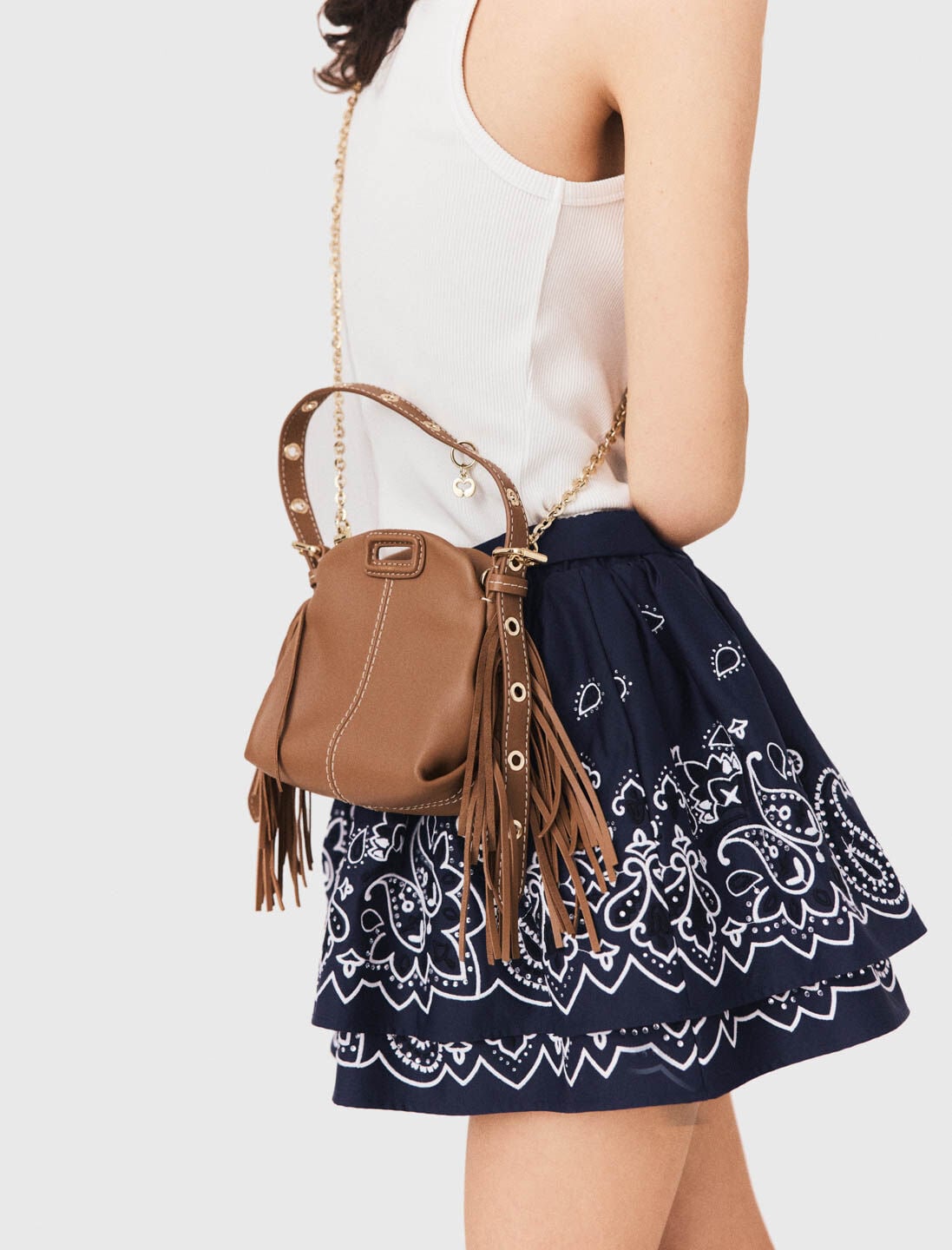 Maje Miss M micro stitched leather bag