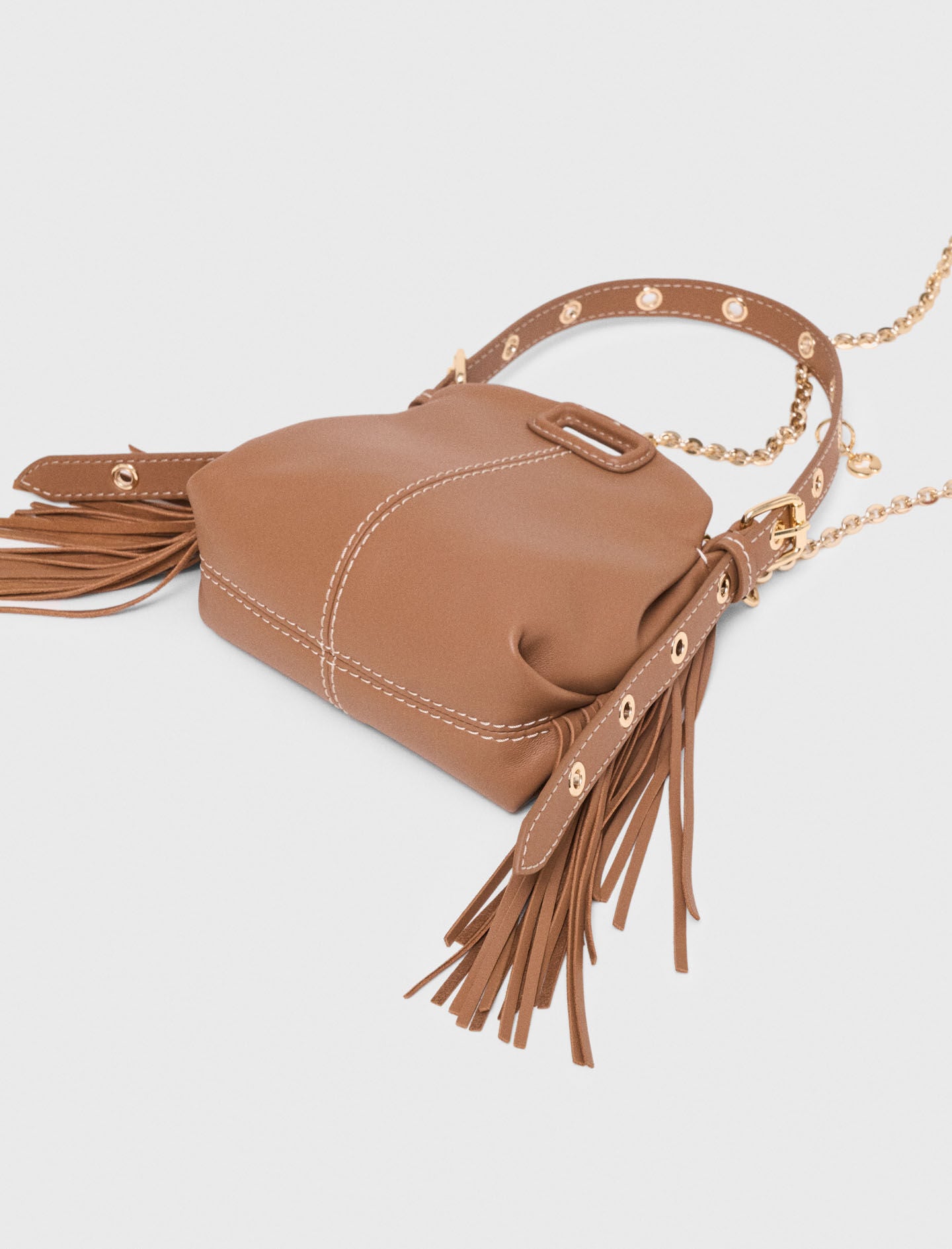 Maje Miss M micro stitched leather bag