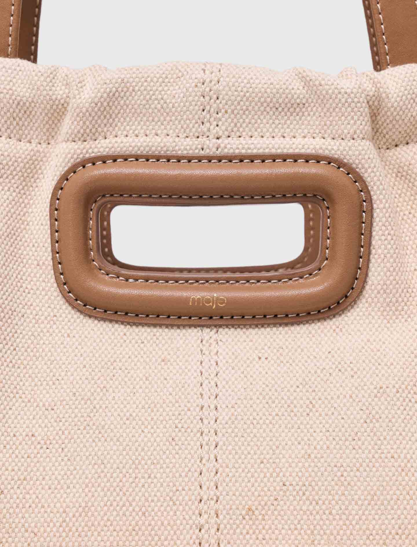 Maje Milpli canvas and leather tote bag
