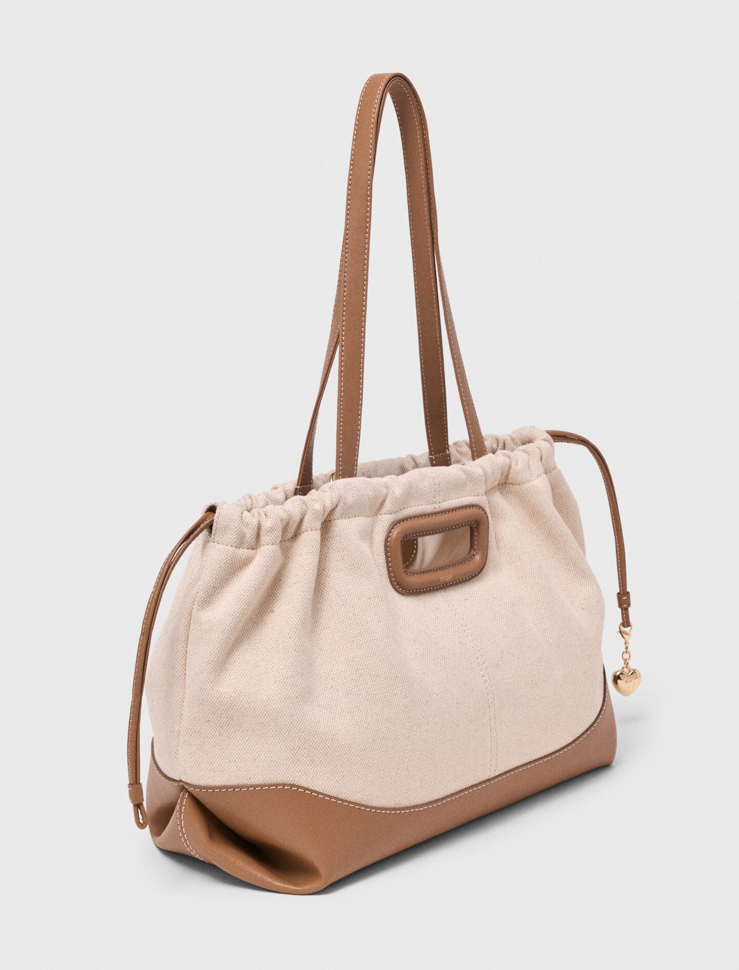 Maje Milpli canvas and leather tote bag