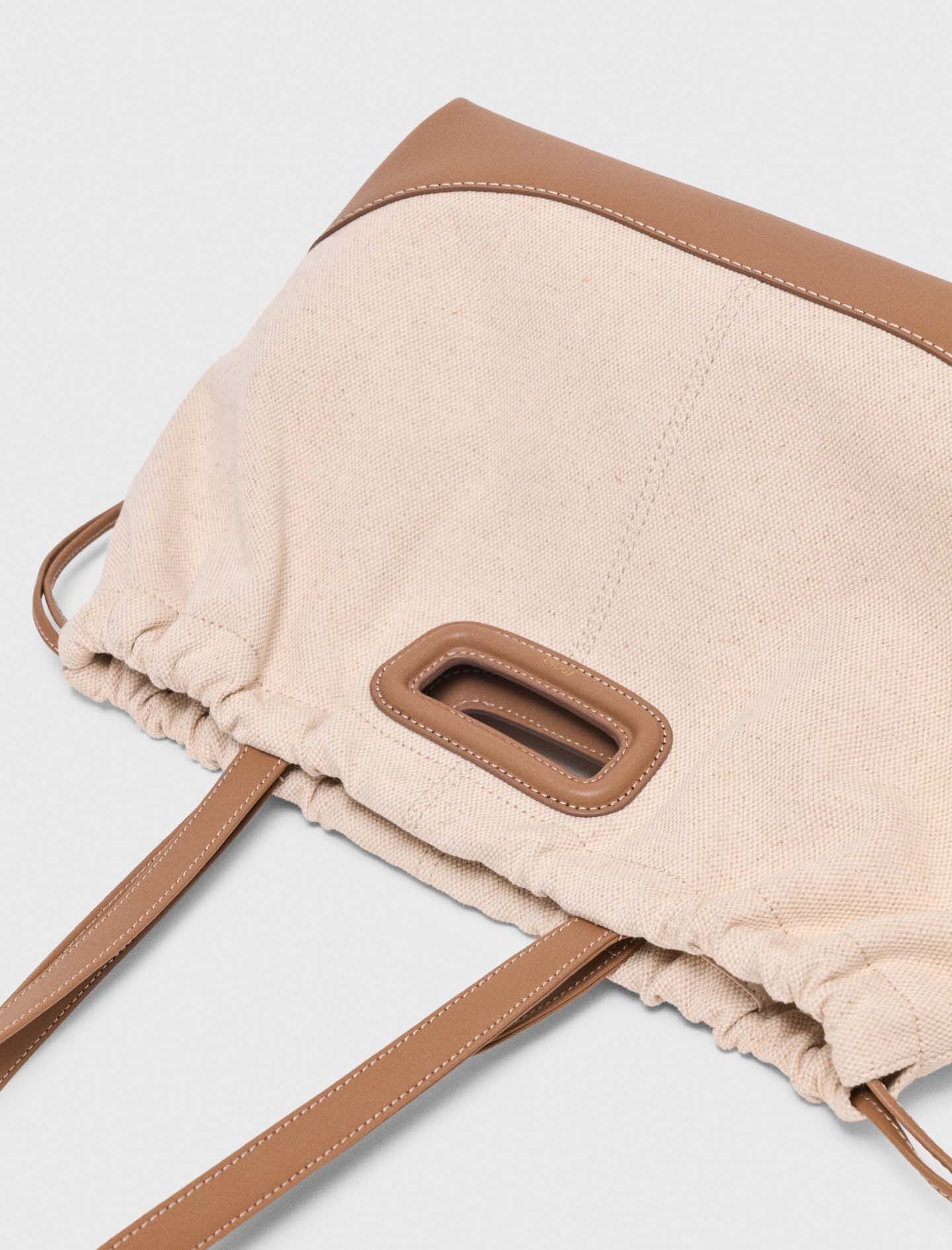 Maje Milpli canvas and leather tote bag