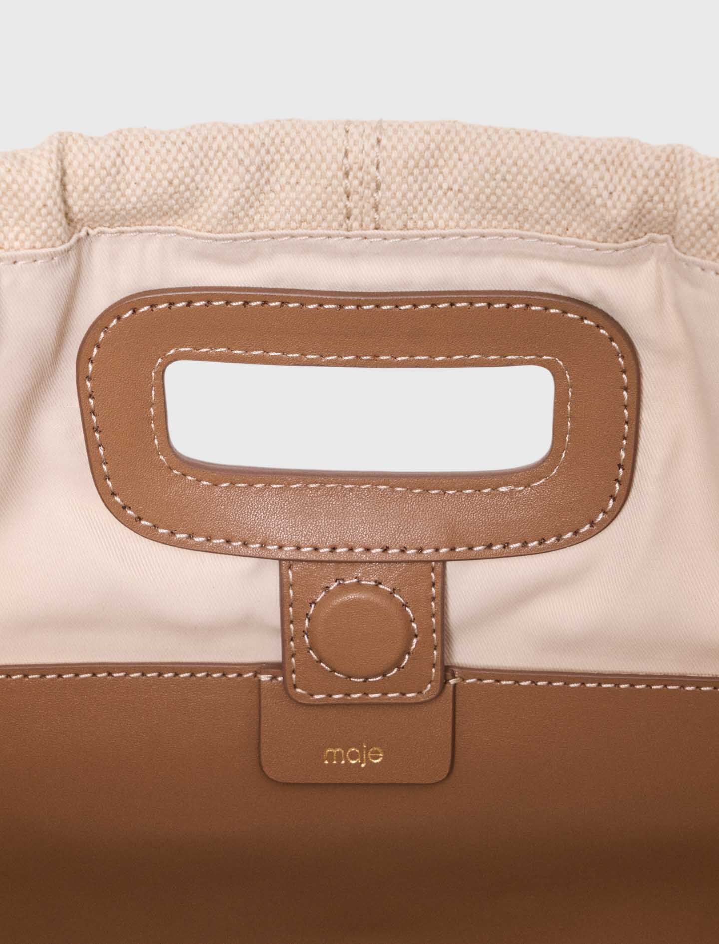 Maje Milpli canvas and leather tote bag