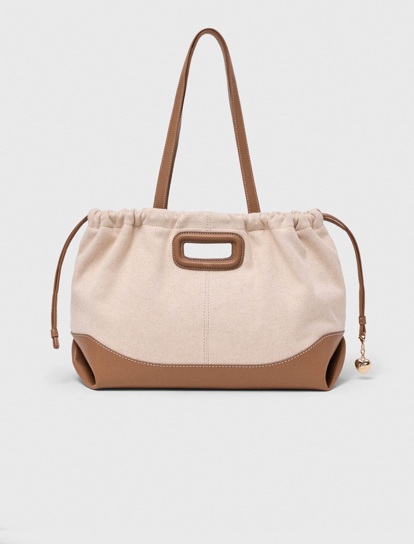 Maje Milpli canvas and leather tote bag