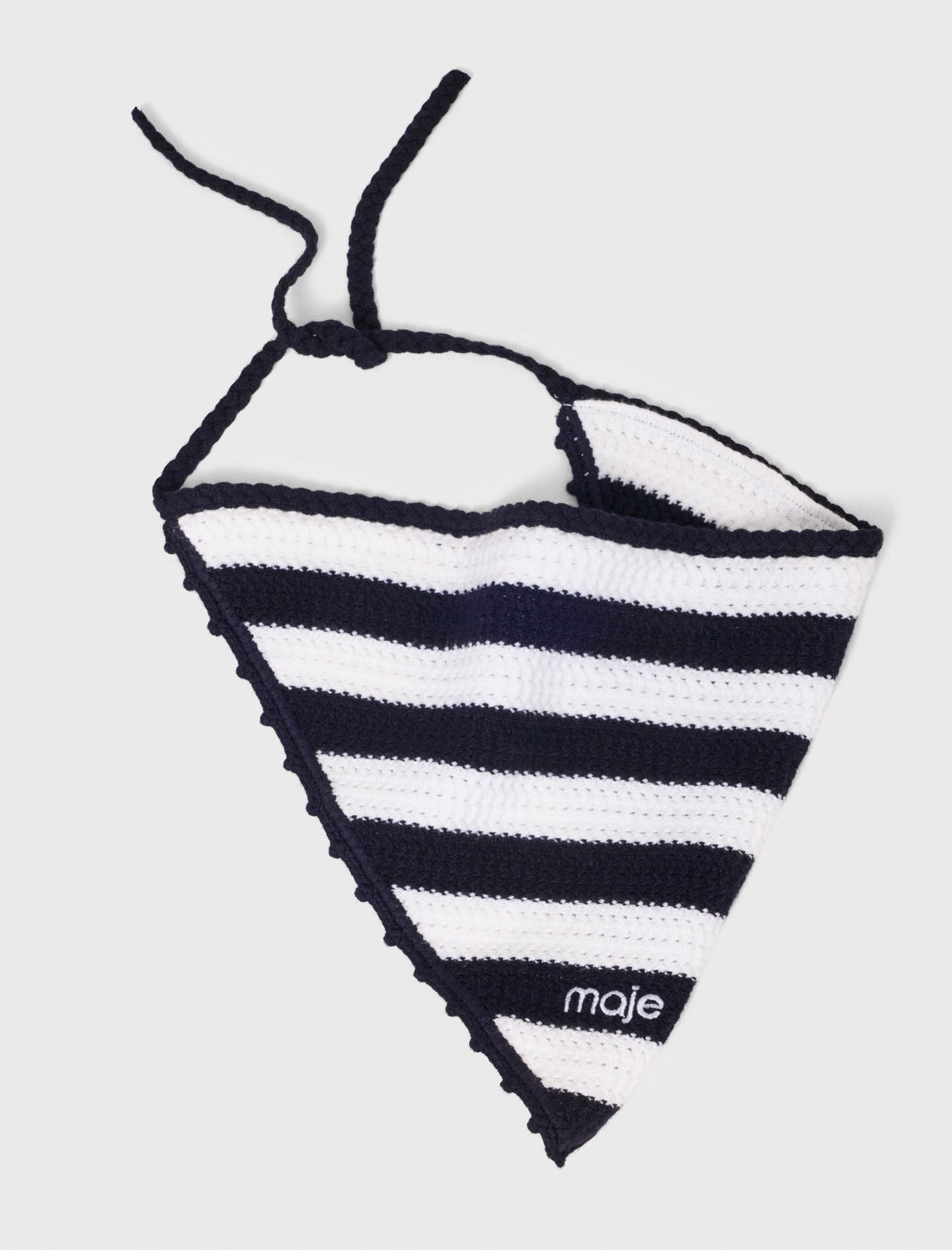 Maje Striped knit triangle