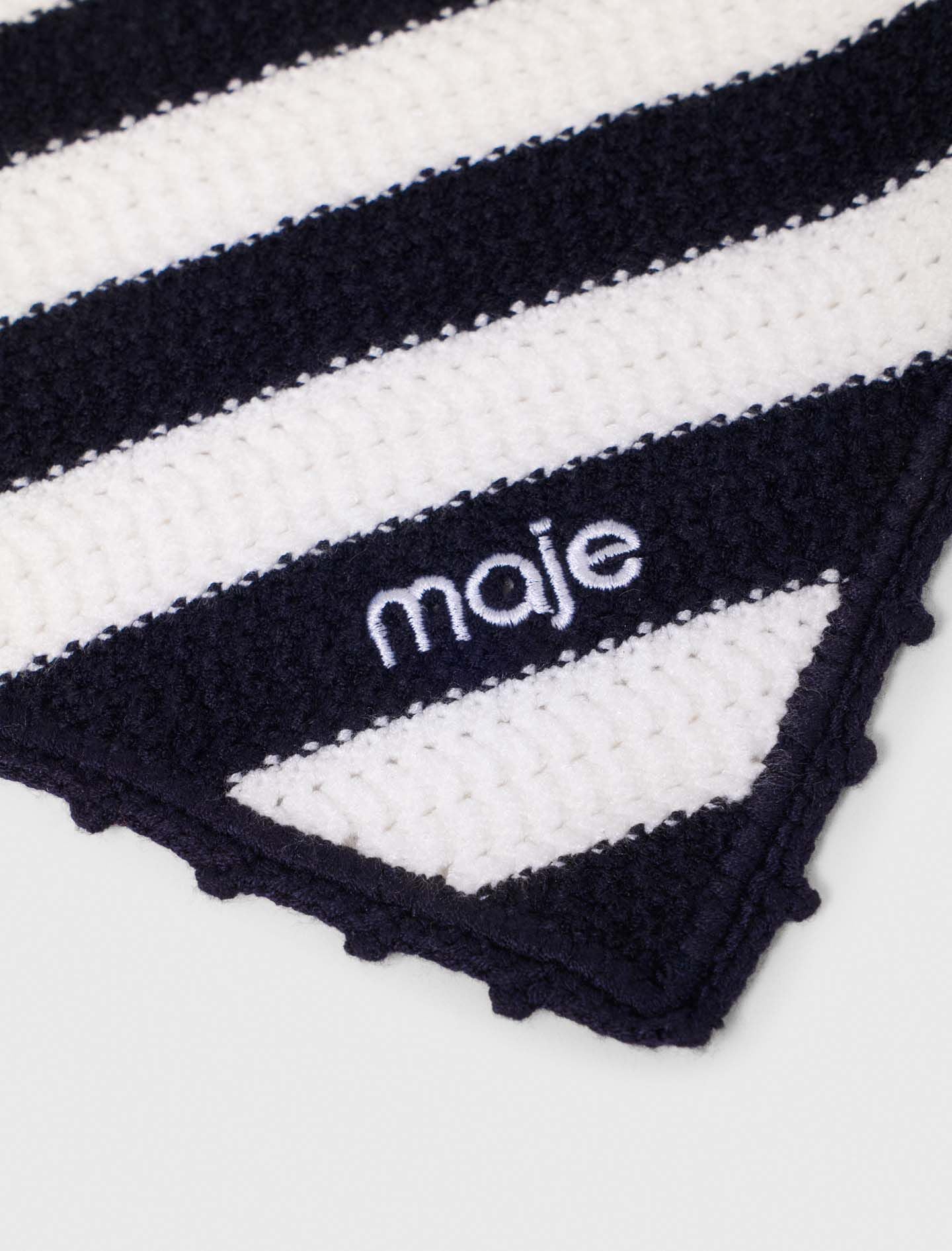 Maje Striped knit triangle