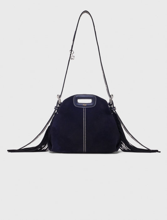 Maje Topstitched suede mini Miss M bag