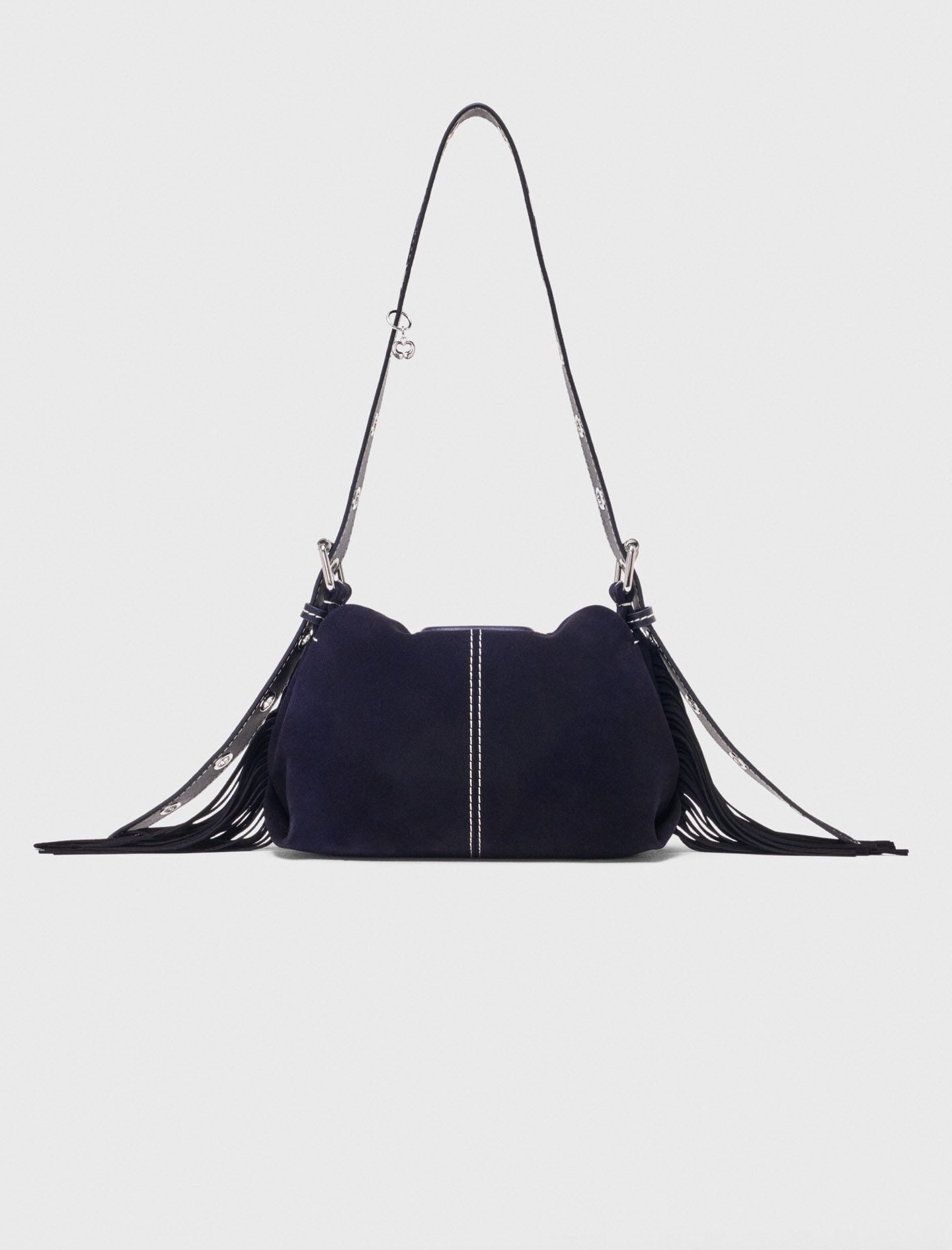 Maje Topstitched suede mini Miss M bag
