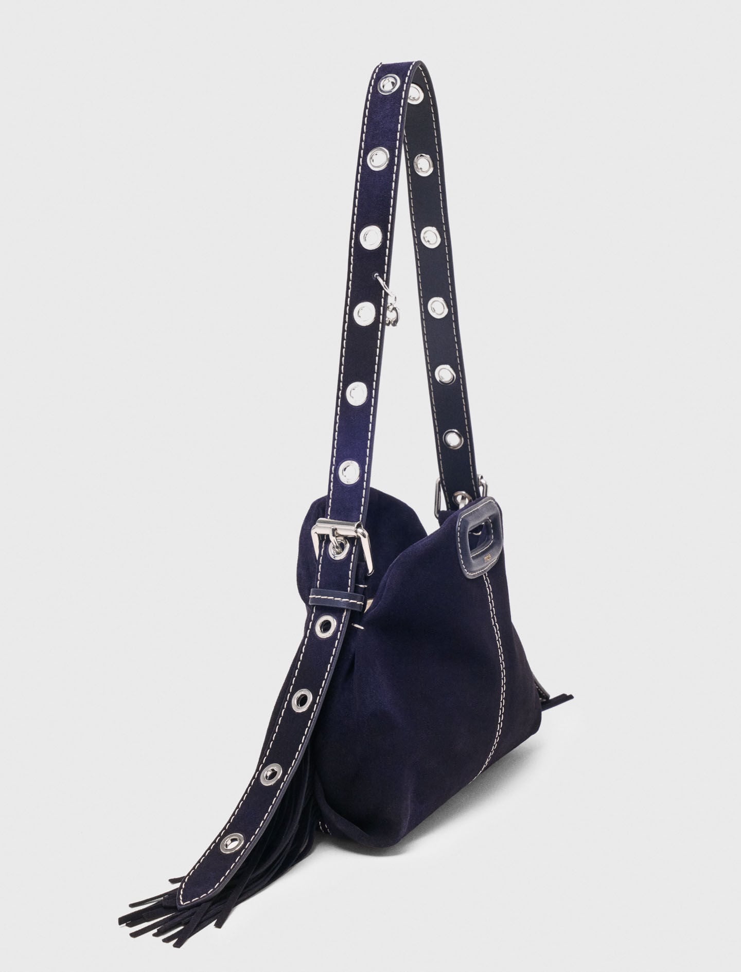 Maje Topstitched suede mini Miss M bag