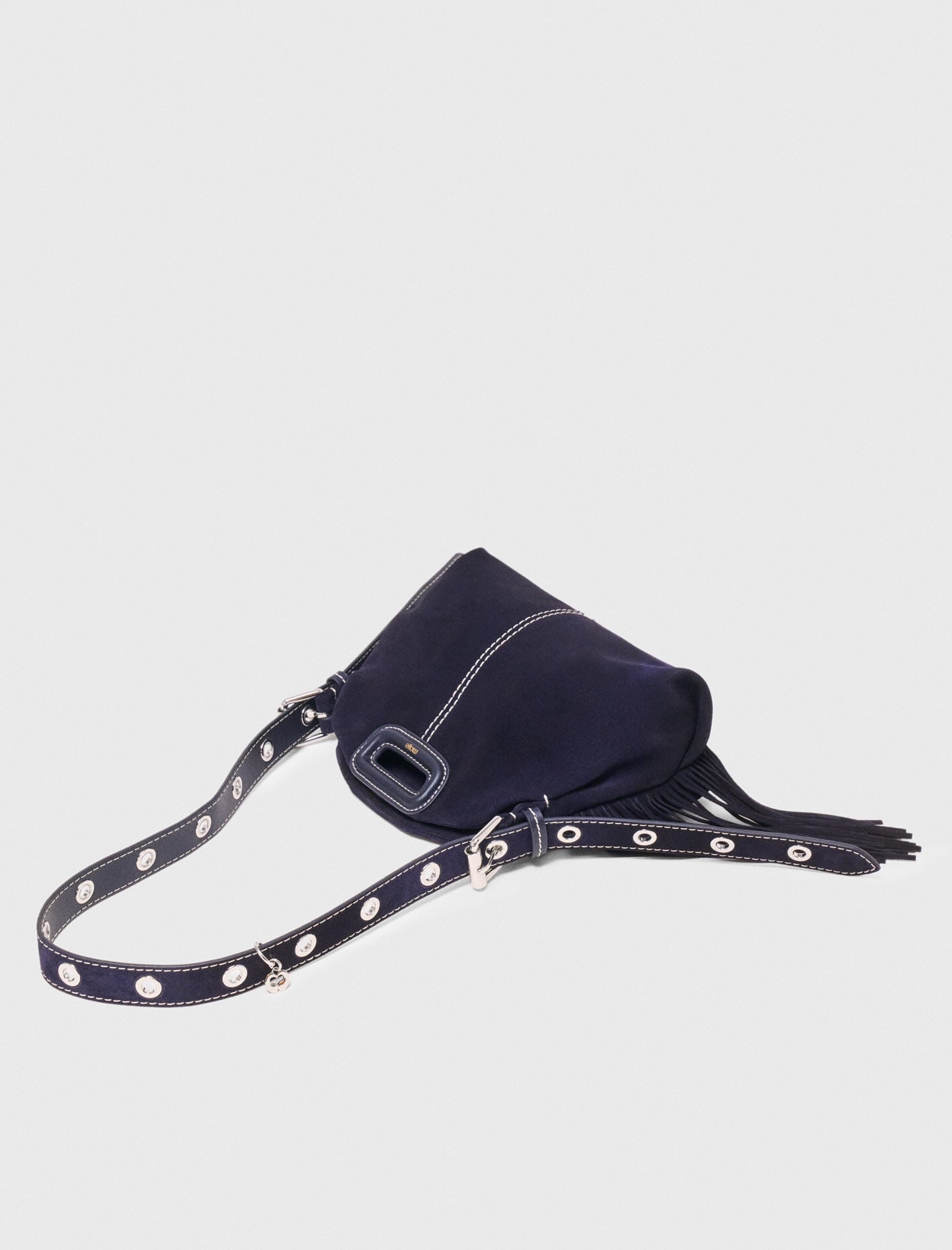 Maje Topstitched suede mini Miss M bag