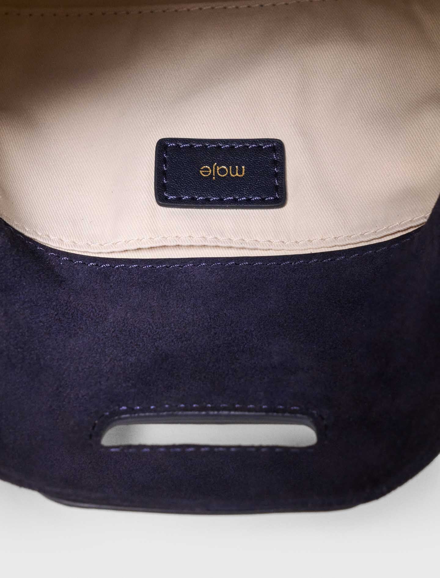 Maje Topstitched suede mini Miss M bag