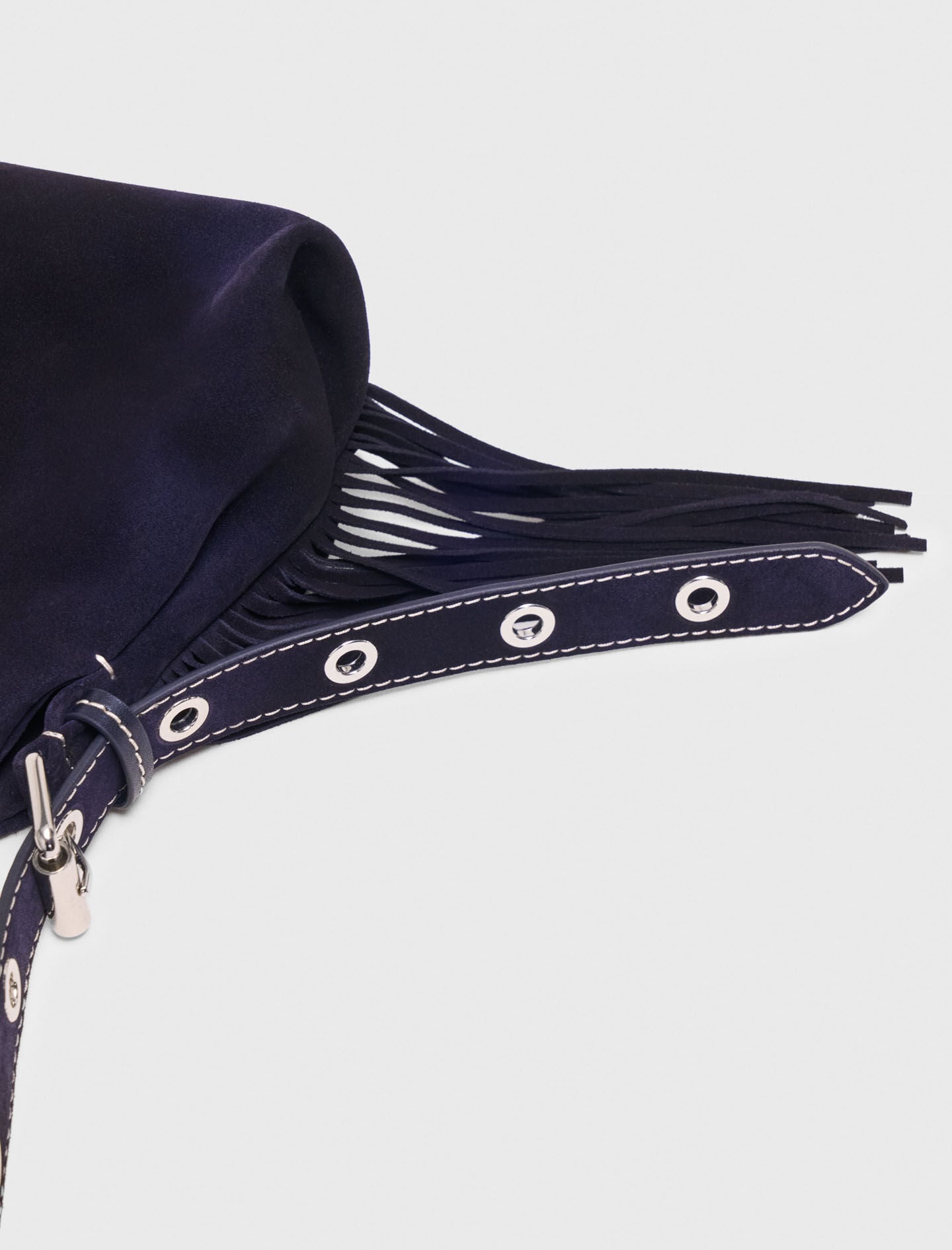 Maje Topstitched suede mini Miss M bag