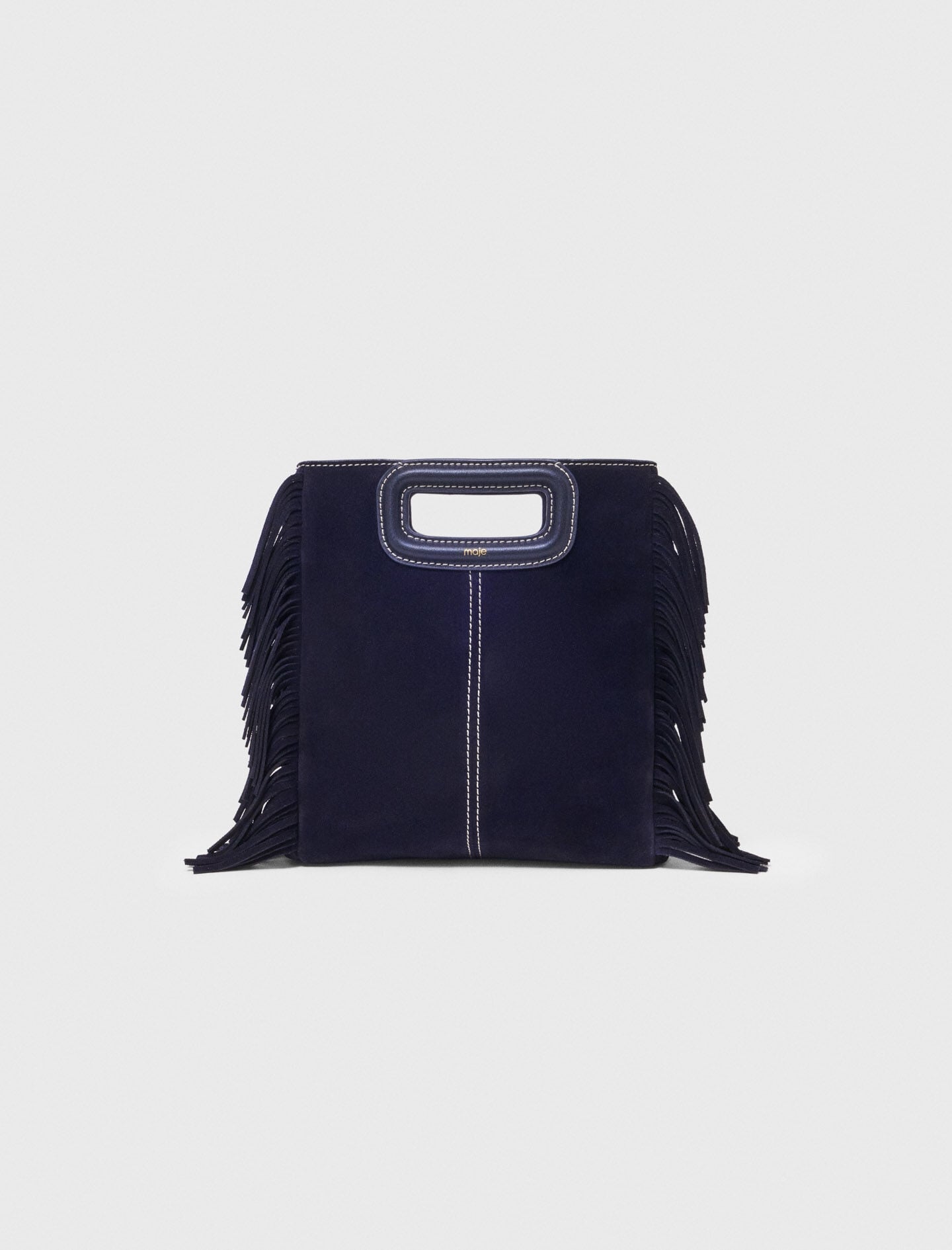 Maje Topstitched suede M bag