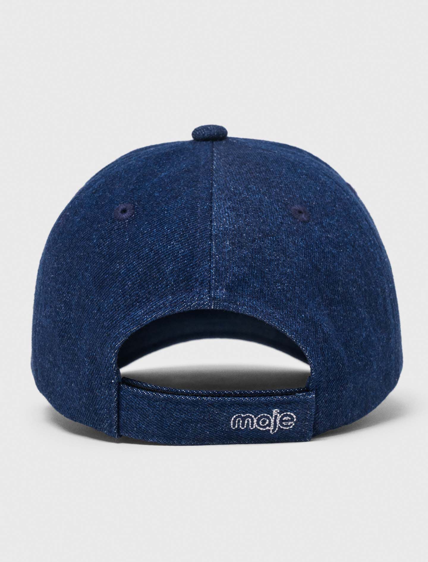 Maje Raw denim cap with logo