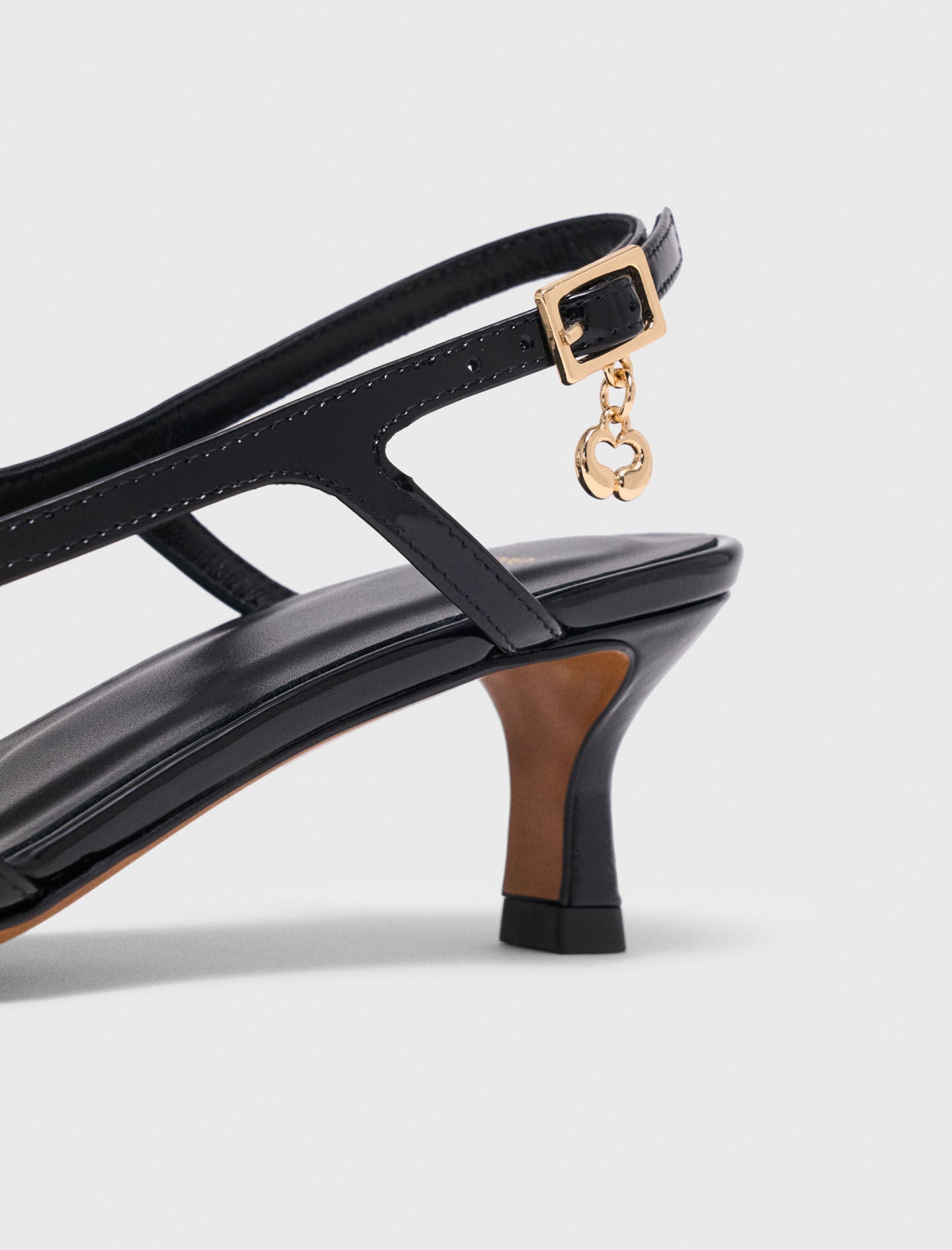 Maje Leather and mesh slingbacks
