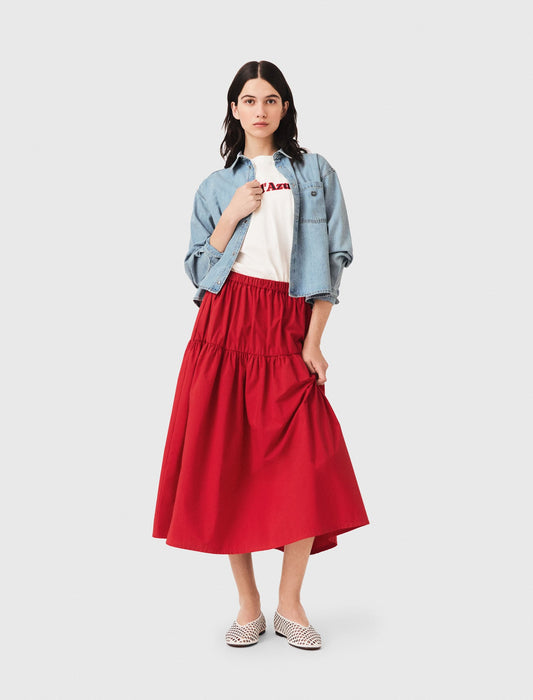 Maje Long gathered skirt