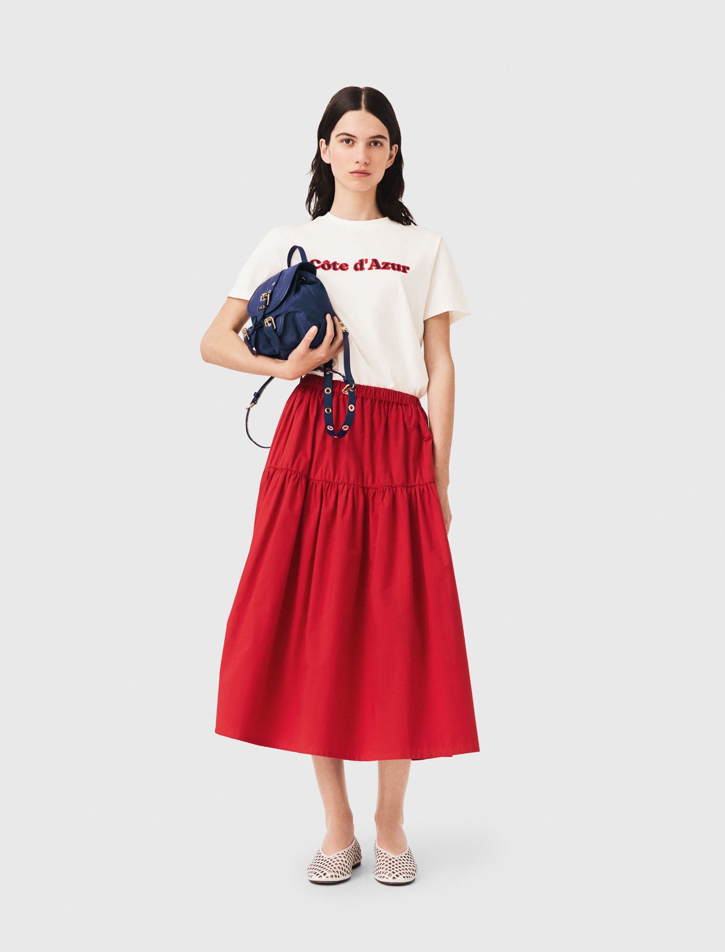 Maje Long gathered skirt
