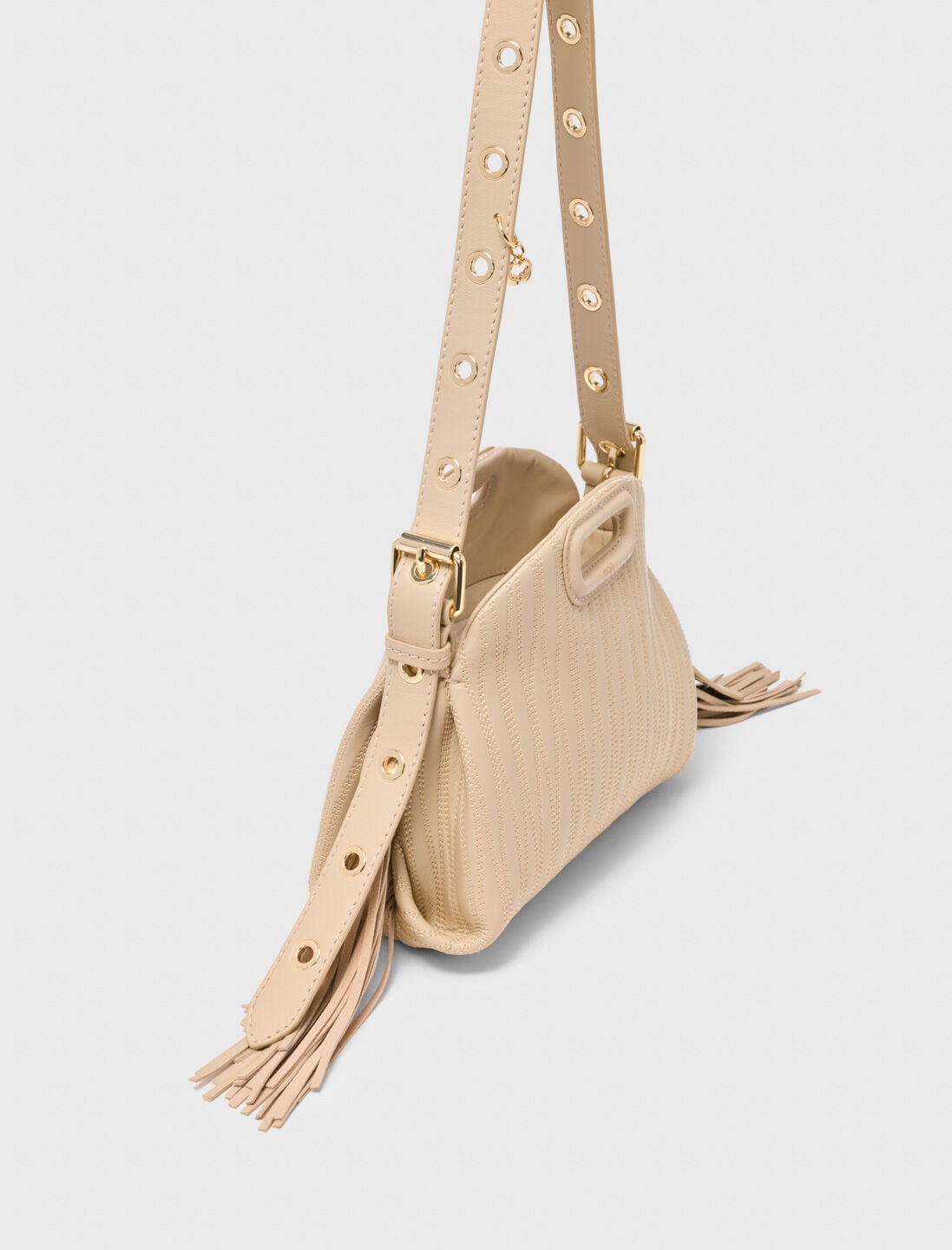 Maje Stitched leather mini Miss M bag