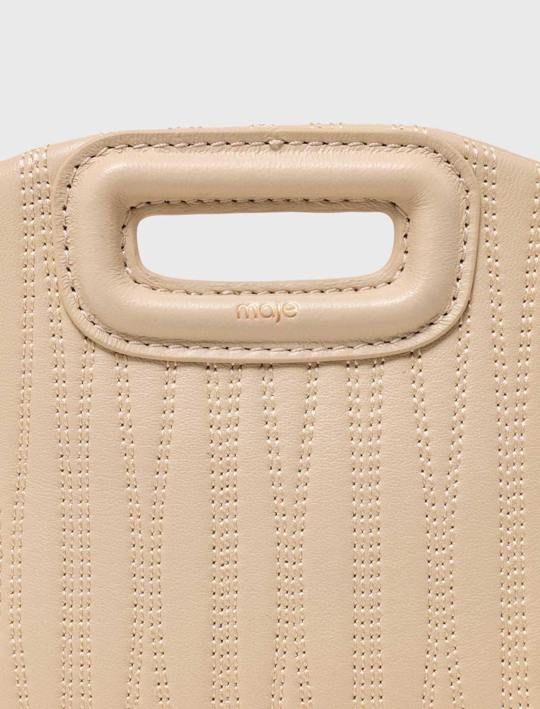 Maje Stitched leather mini Miss M bag