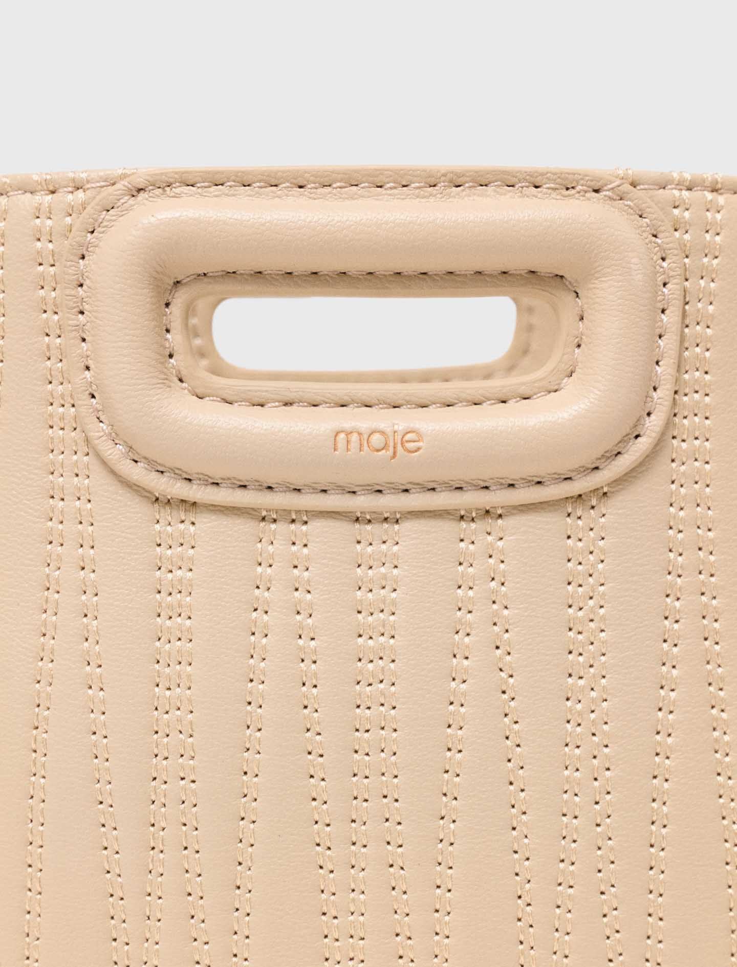 Maje Topstitched leather mini M bag