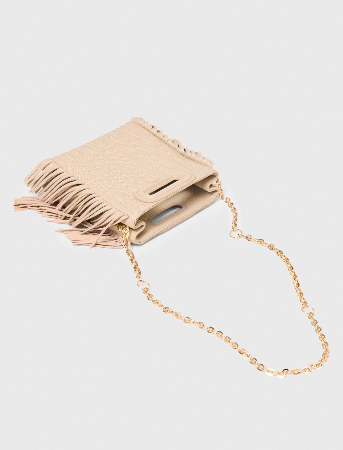 Maje Topstitched leather mini M bag