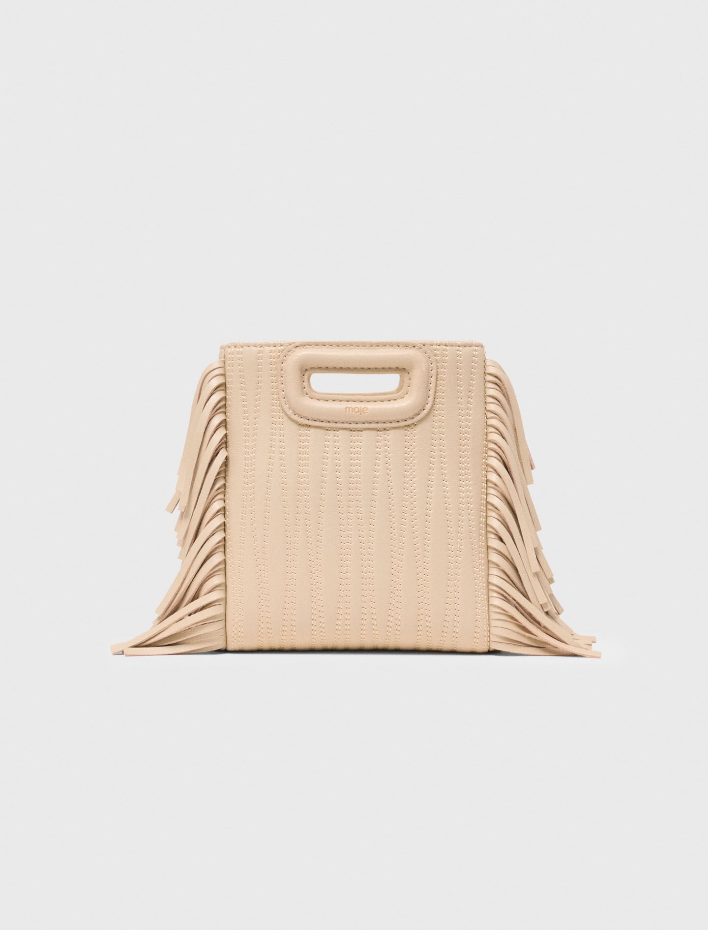 Maje Topstitched leather mini M bag