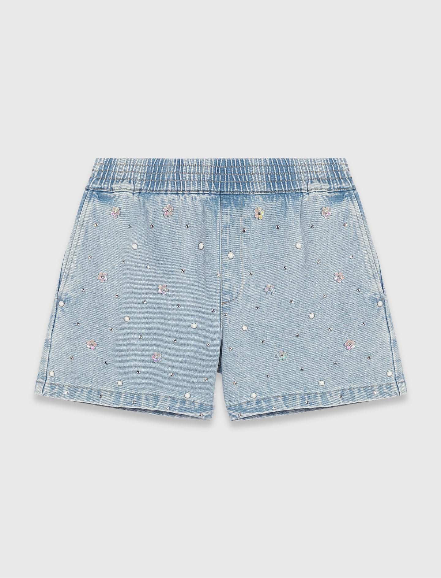 Maje Floral denim shorts