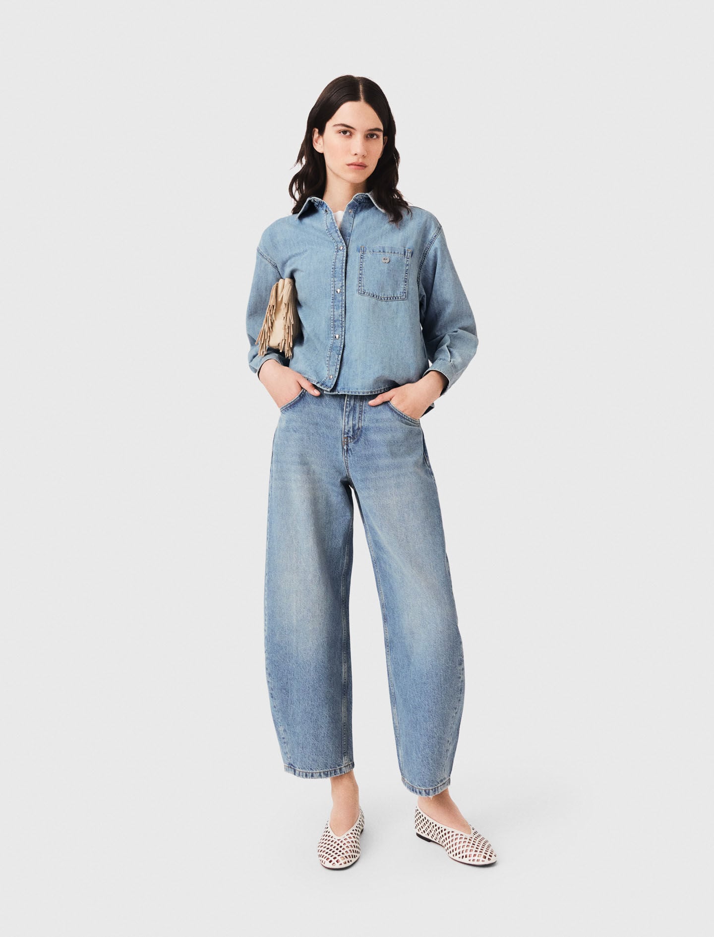 Maje Denim shirt with logo