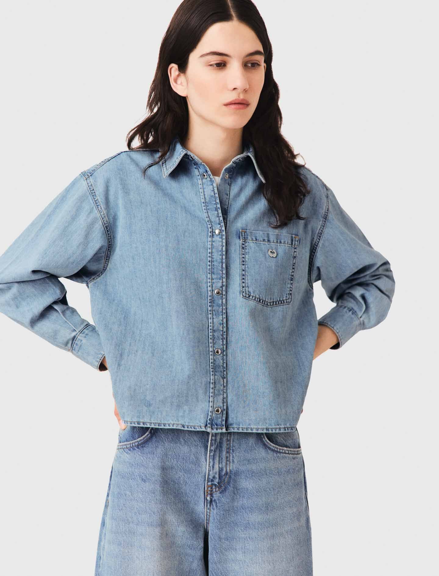 Maje Denim shirt with logo