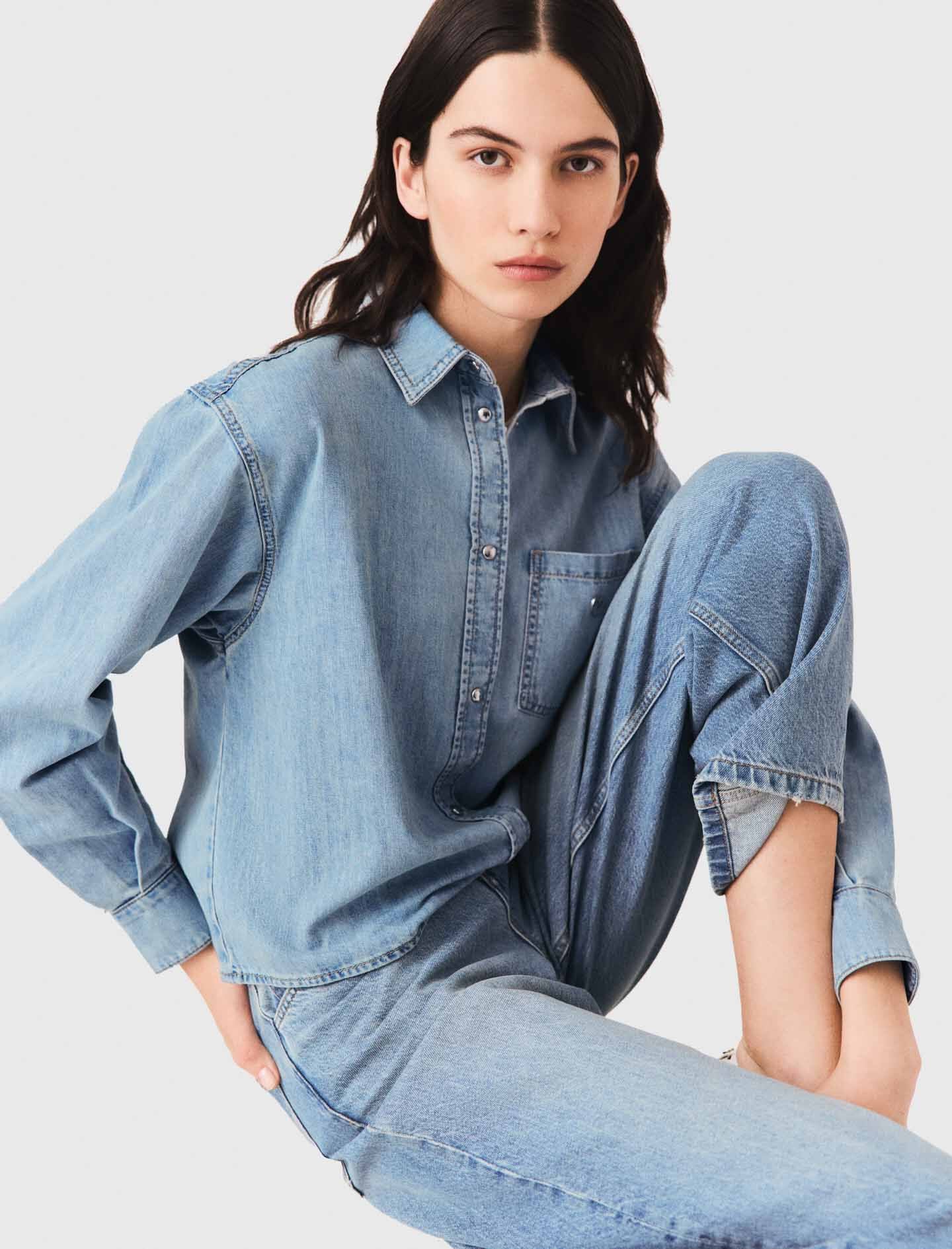 Maje Denim shirt with logo