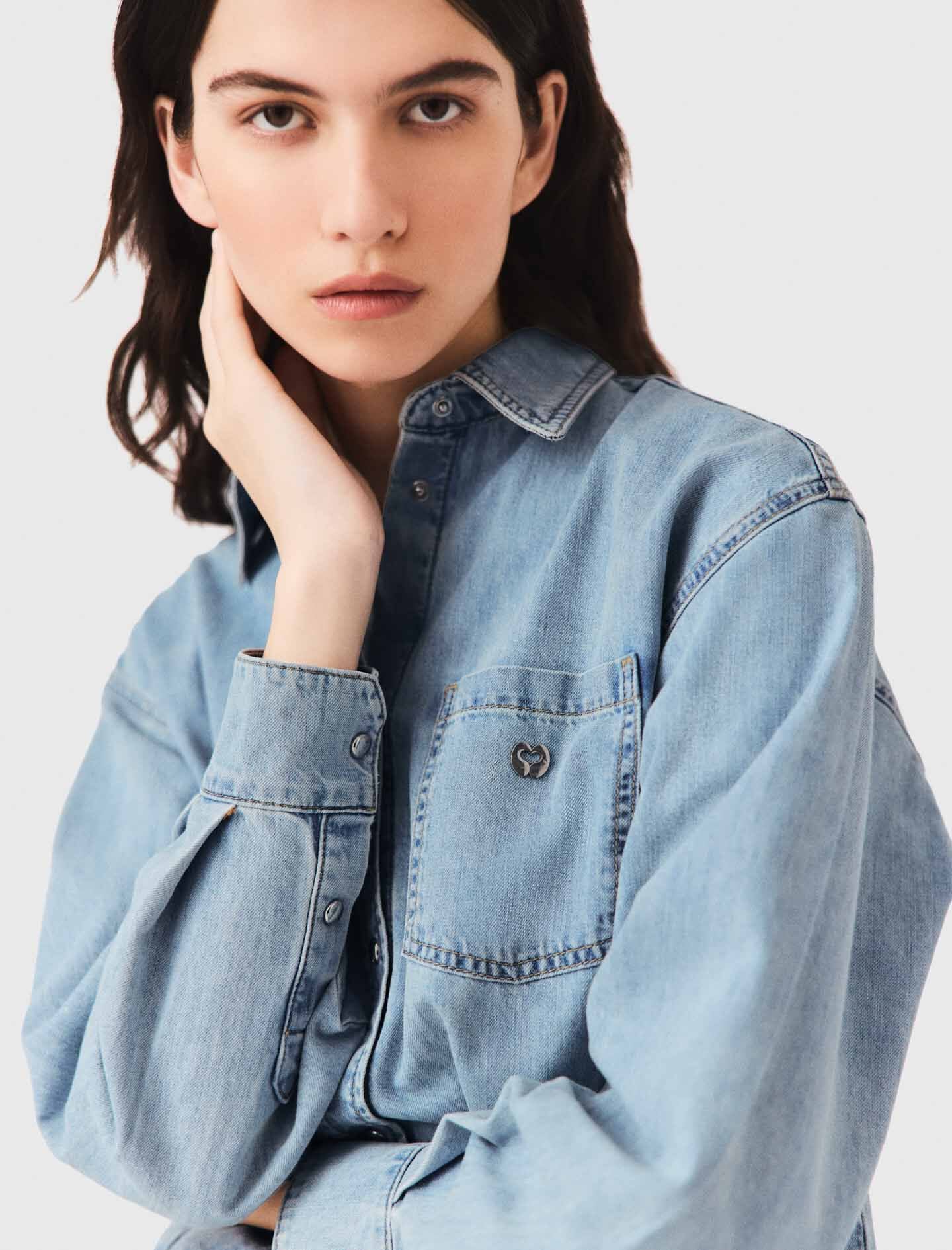Maje Denim shirt with logo