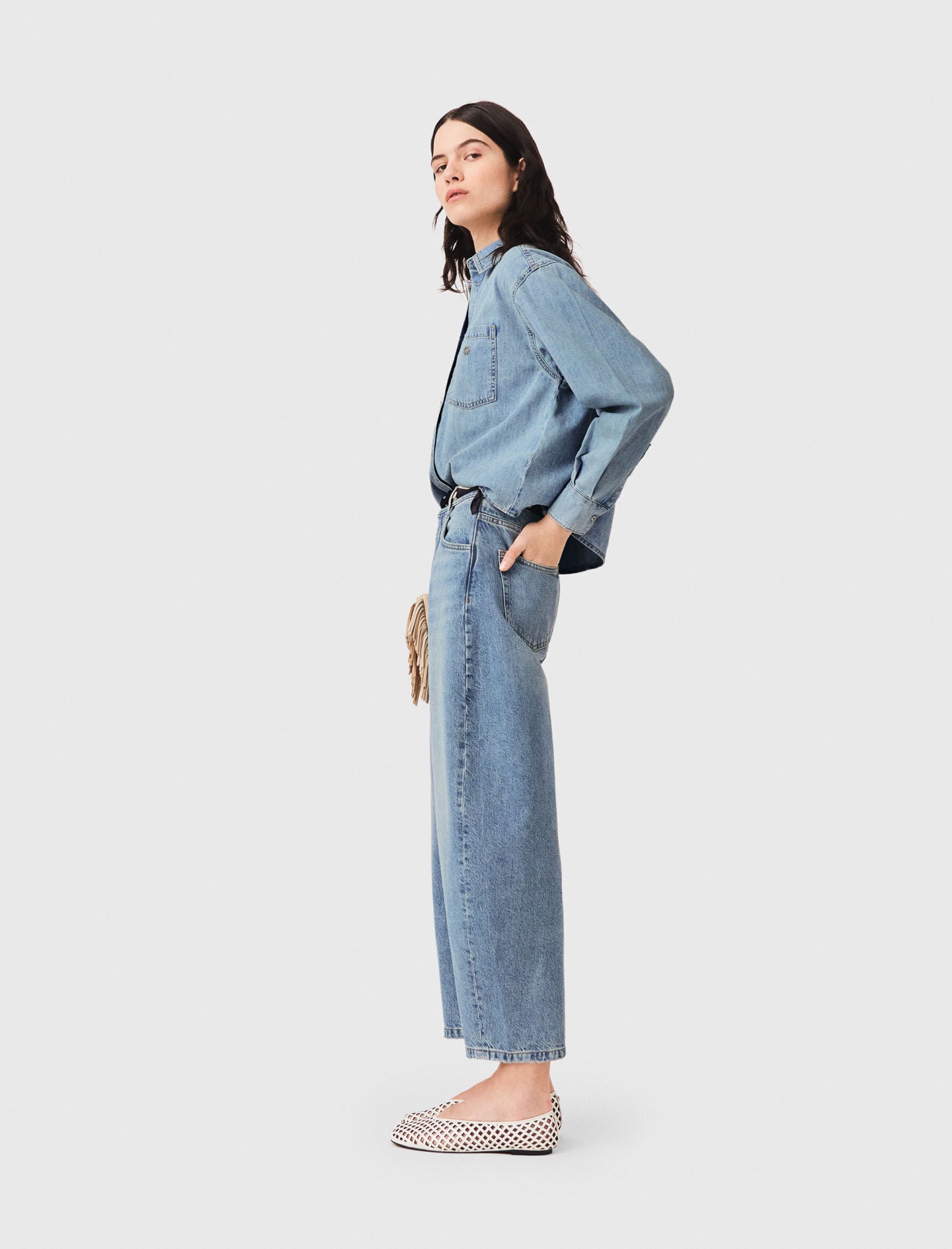 Maje Denim shirt with logo