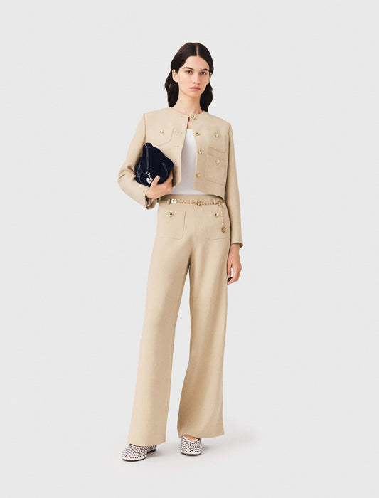 Maje Linen blend suit trousers