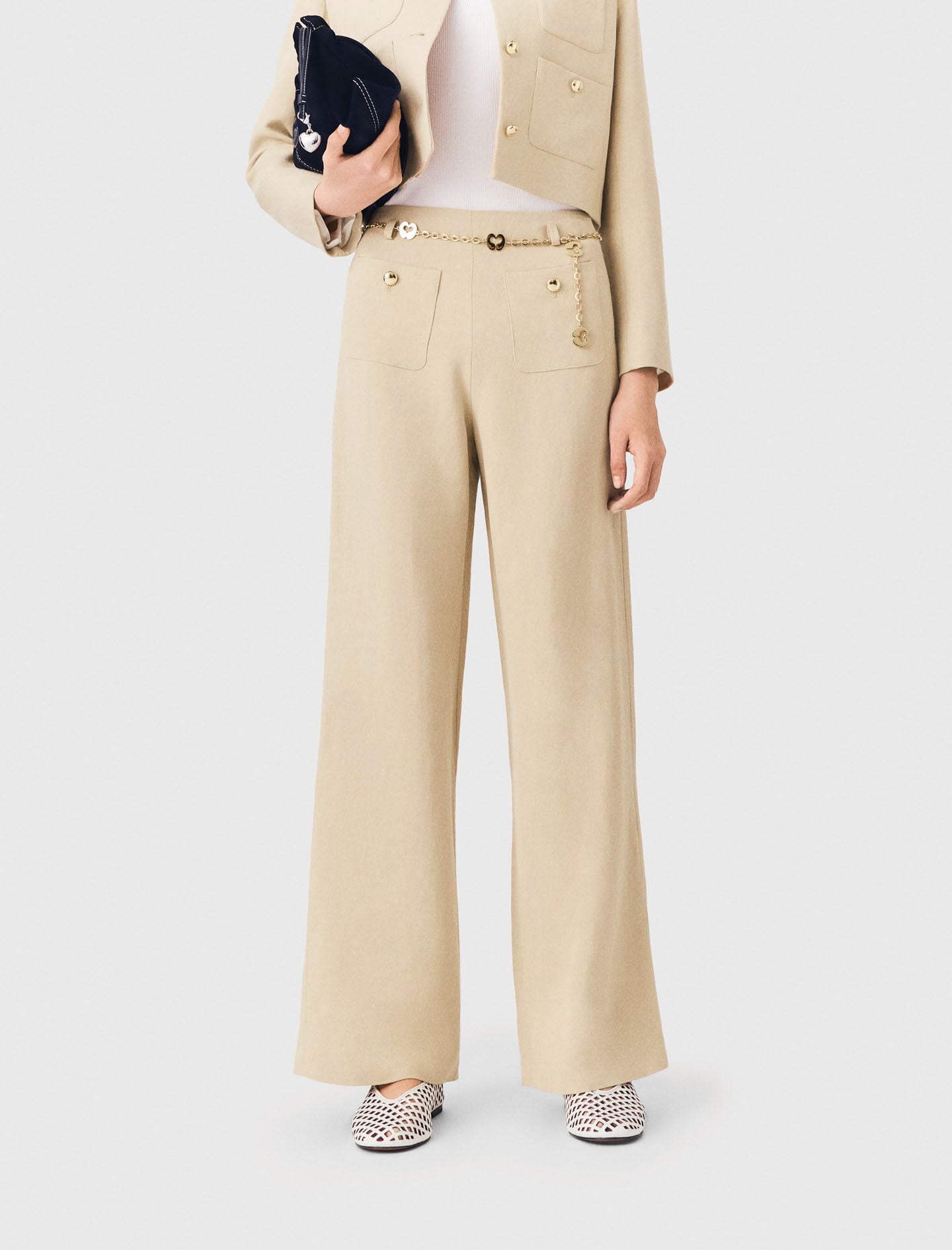 Maje Linen blend suit trousers