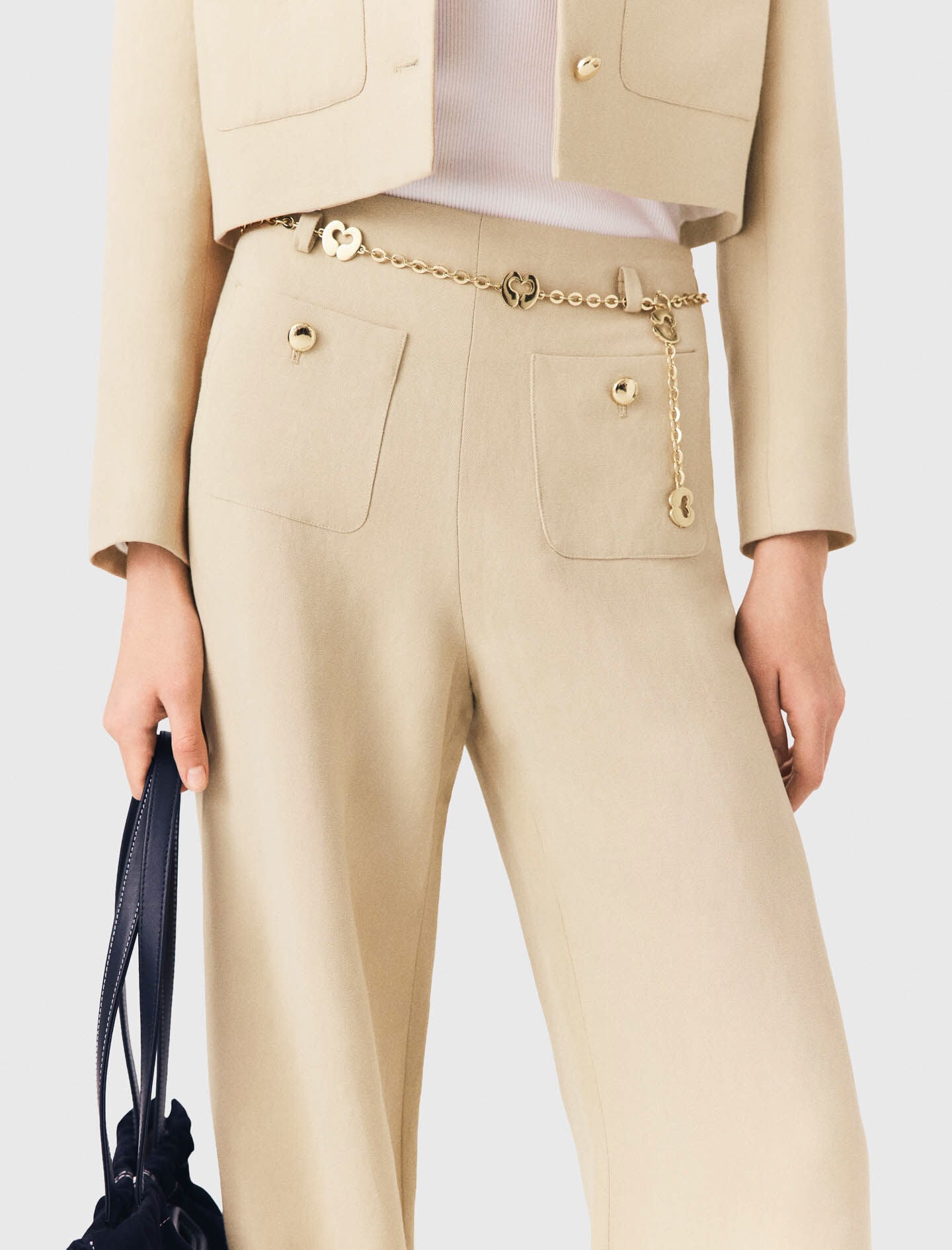 Maje Linen blend suit trousers