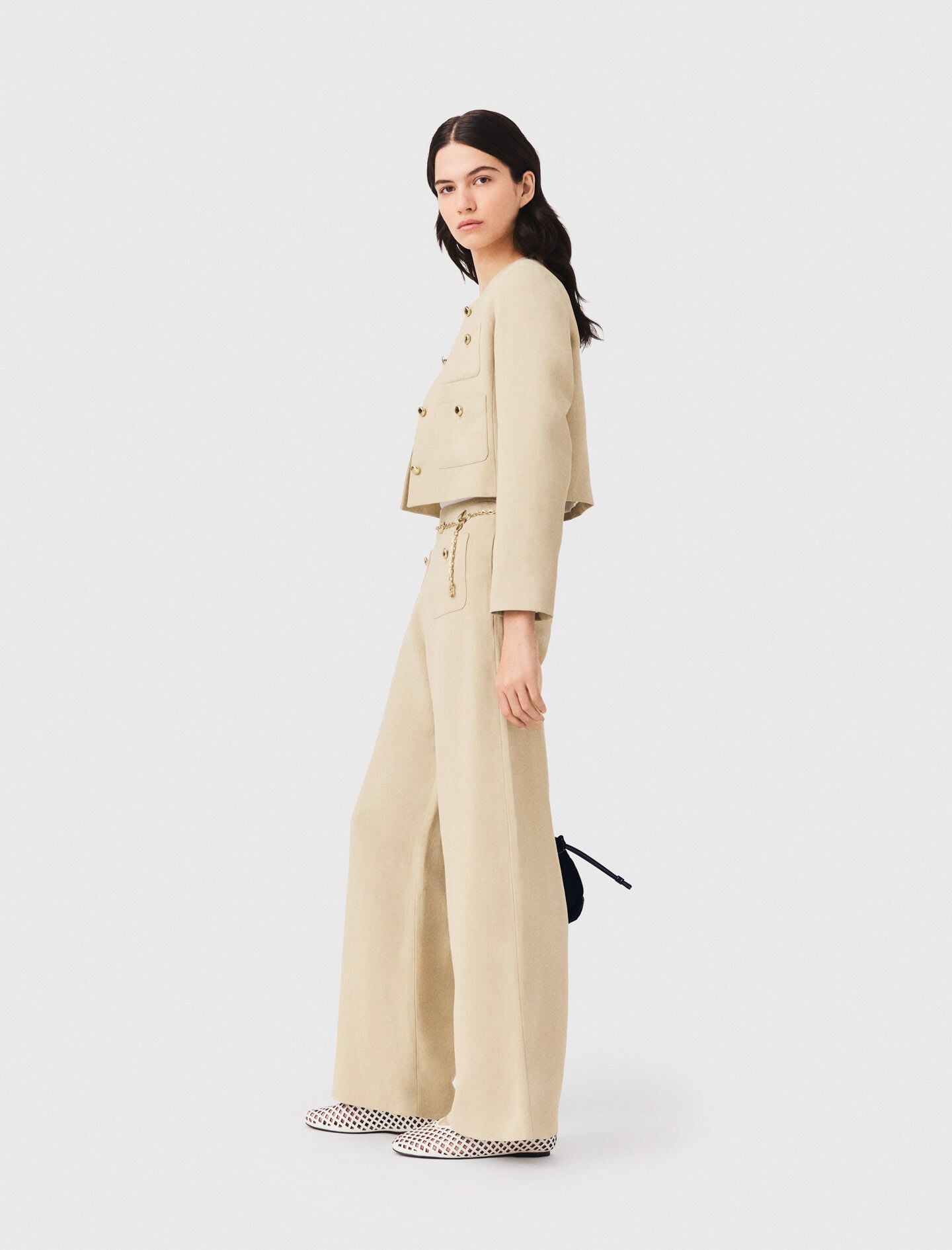 Maje Linen blend suit trousers