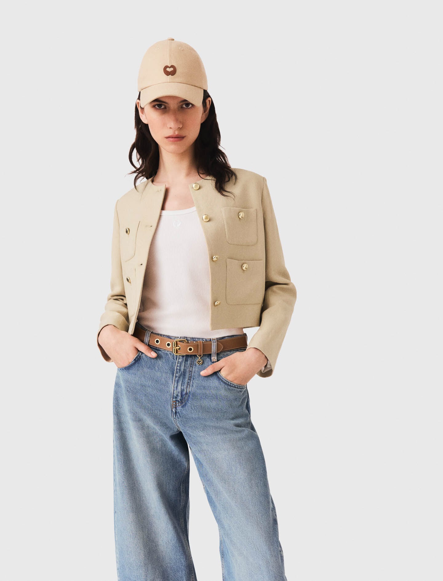 Maje Short linen blend jacket